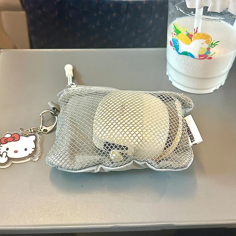 Trousses de maquillage de voyage | Nouvelle pochette à monnaie en maille et mini sac portable simple (sac carré polyvalent, porte-cartes à double fermeture éclair)