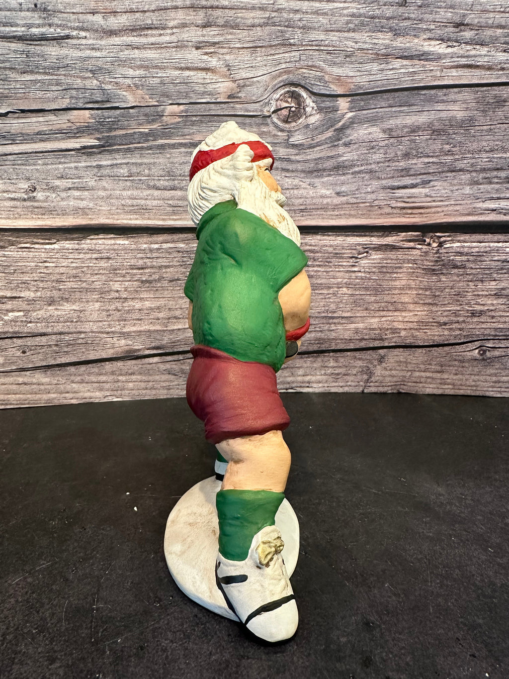 Ceramic Santa Playing Pickleball Figurine