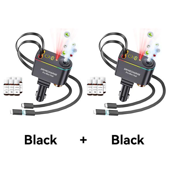 Smart Car Air Freshener & Essential Oil Diffuser with Intelligent Sensing and Mood Lighting - Retractable Charger & Starlight Aromatherapy Diffuser, Ideal Gift for Men& Travel