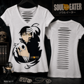 SOUL EATER DEATH THE KID STARE JUNIORS V-NECK LASER CUT BACK T-SHIRT