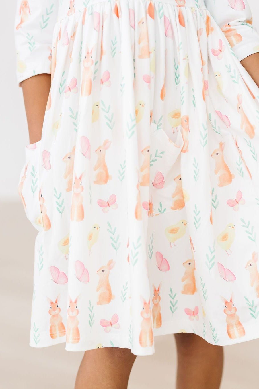 Robe tournante à poches et manches 3/4 Sunny Bunnies