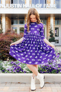 Robe tourbillonnante à manches 3/4 et poches TCU Purple Frog