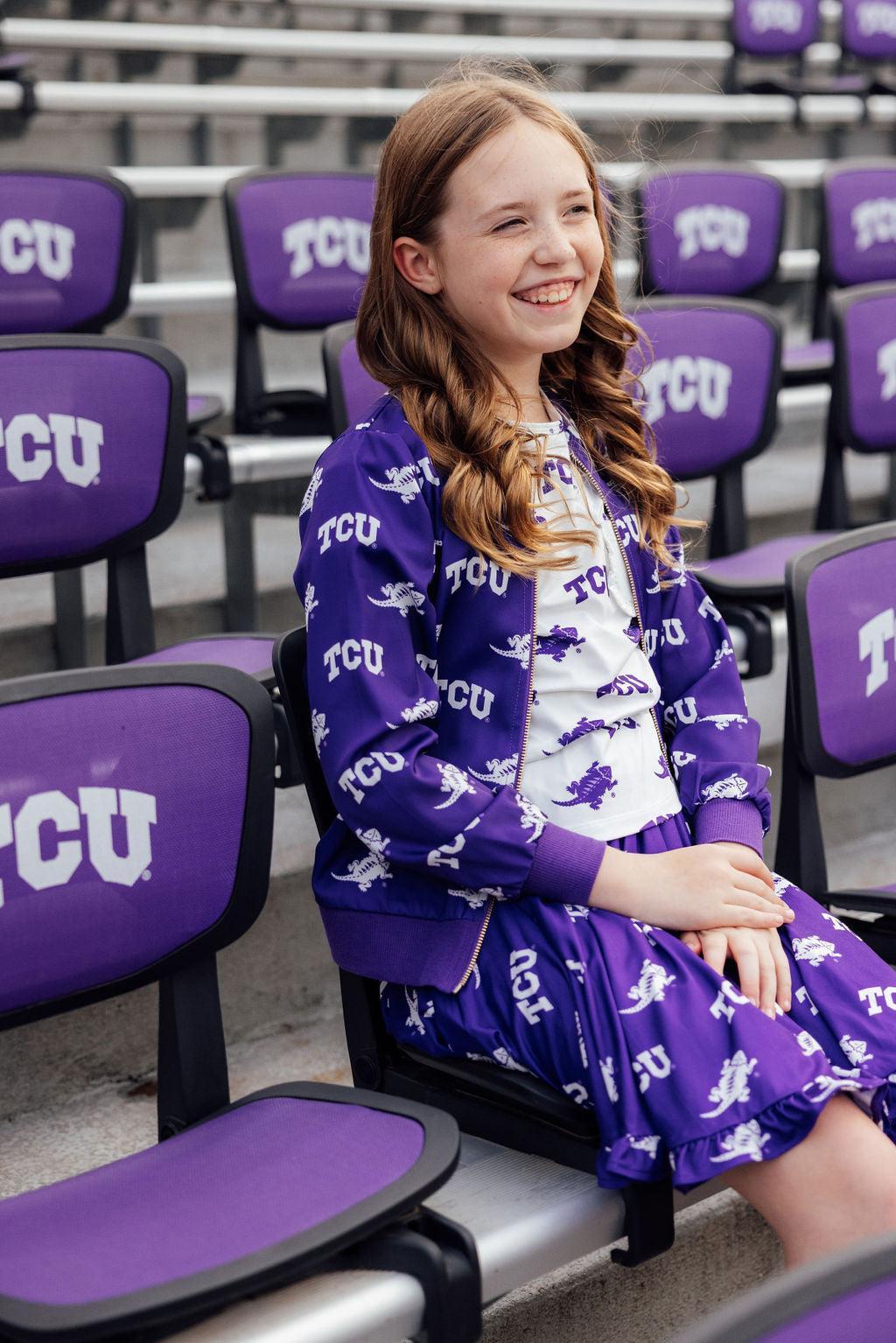 Veste en satin TCU Purple Frog