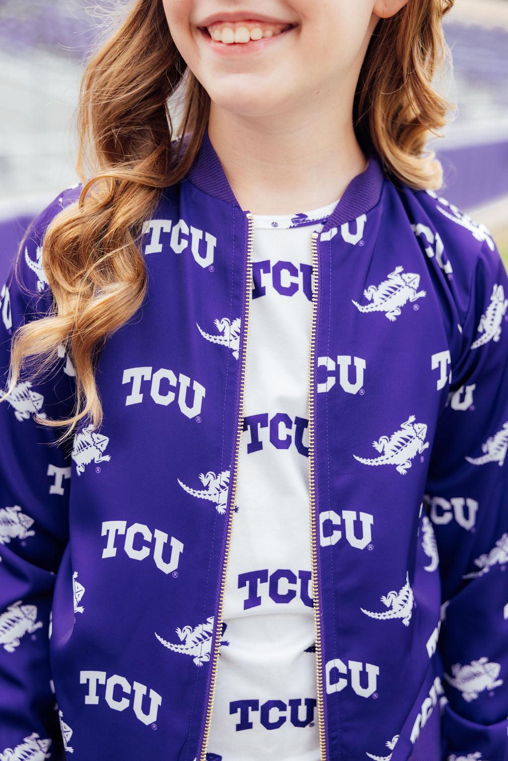 Veste en satin TCU Purple Frog