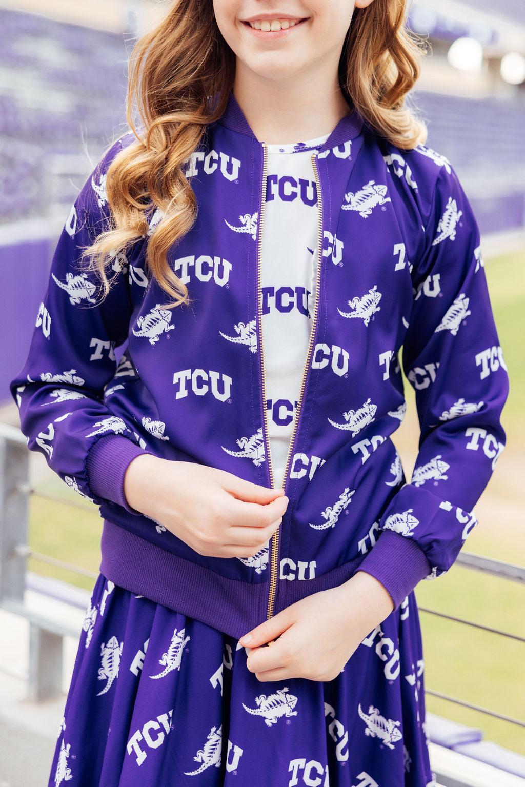 Veste en satin TCU Purple Frog