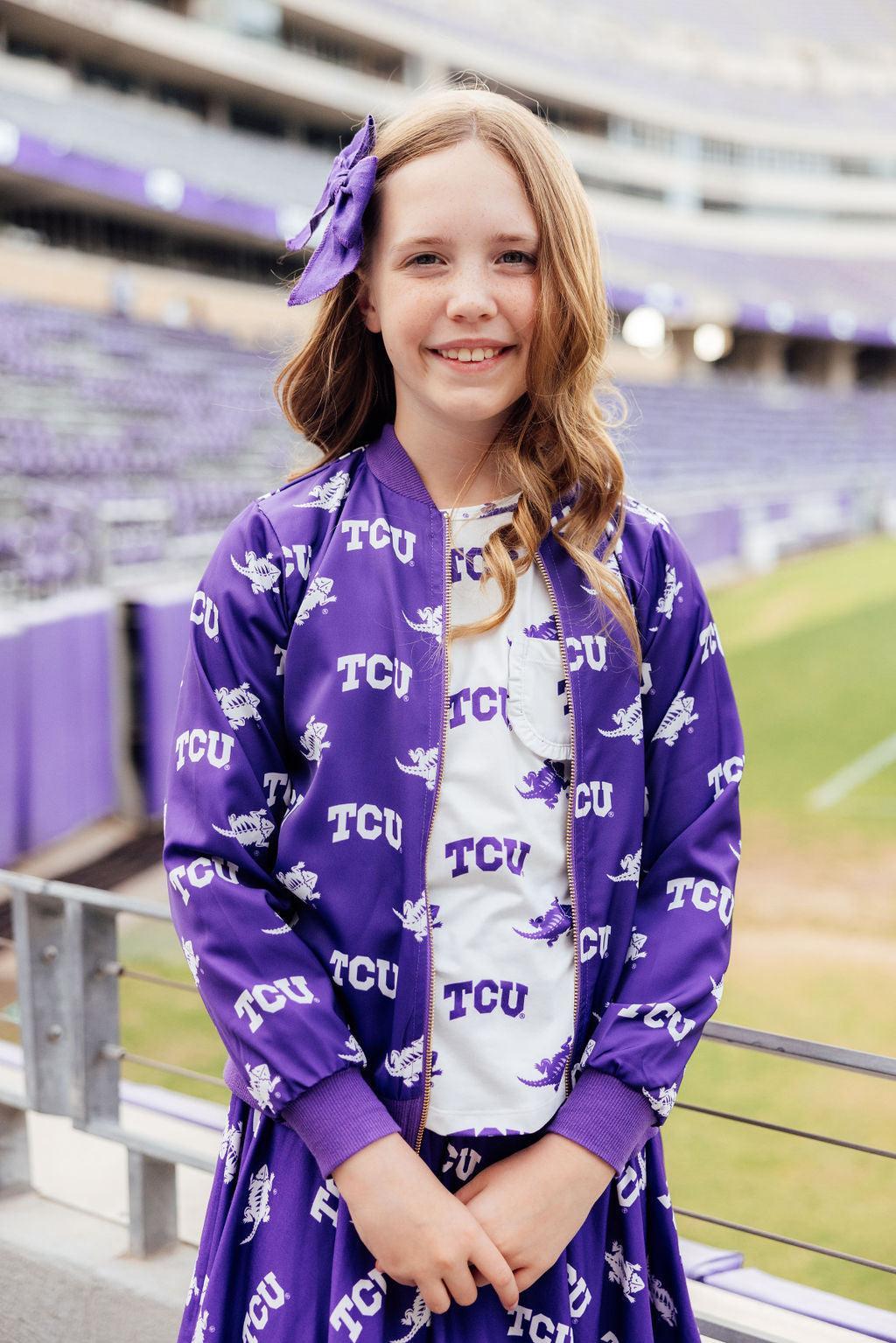 Veste en satin TCU Purple Frog