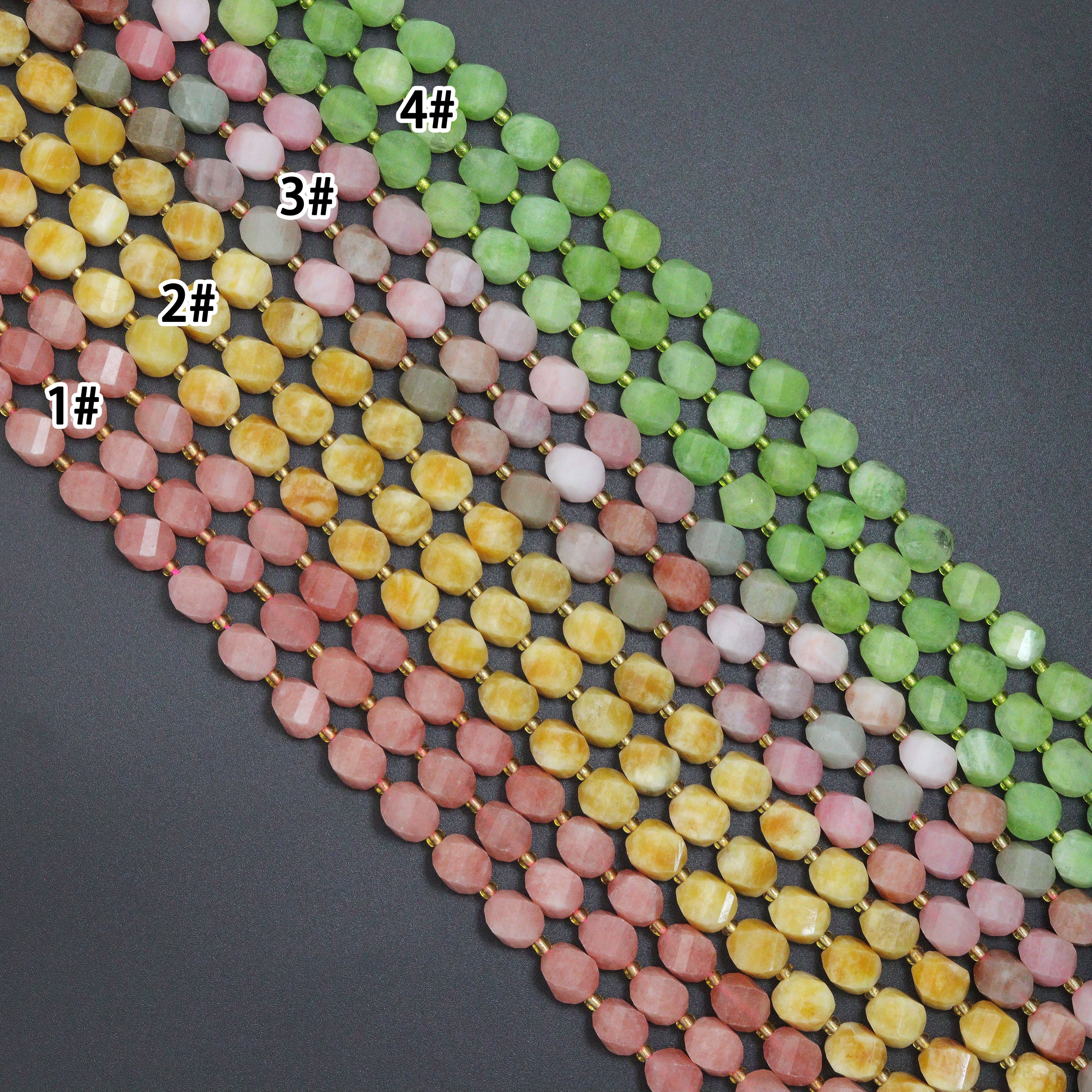 15 color 10mm Twisted Jade Beads, Sku#U2242-2