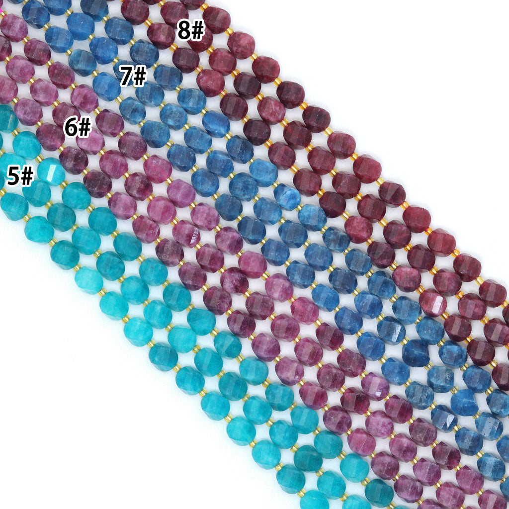 15 color 10mm Twisted Jade Beads, Sku#U2242-2