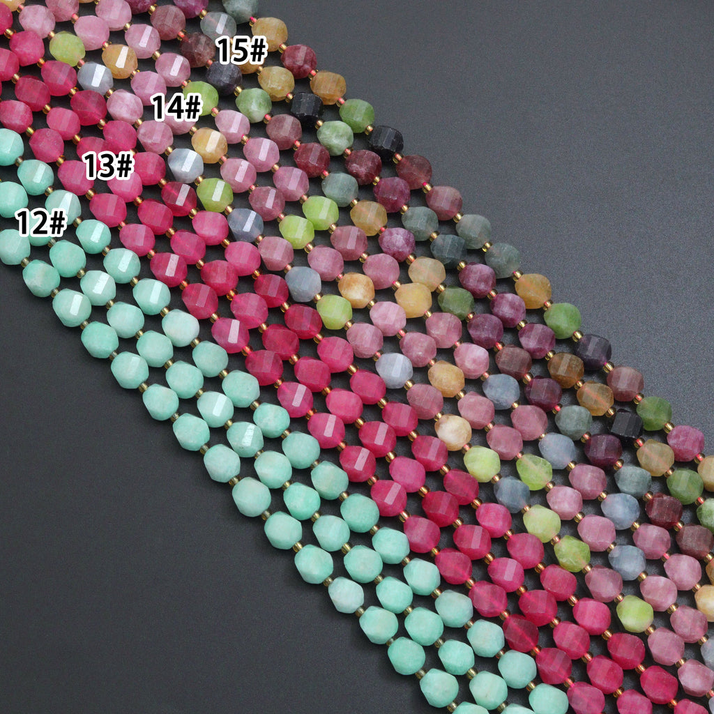 15 color 10mm Twisted Jade Beads, Sku#U2242-2