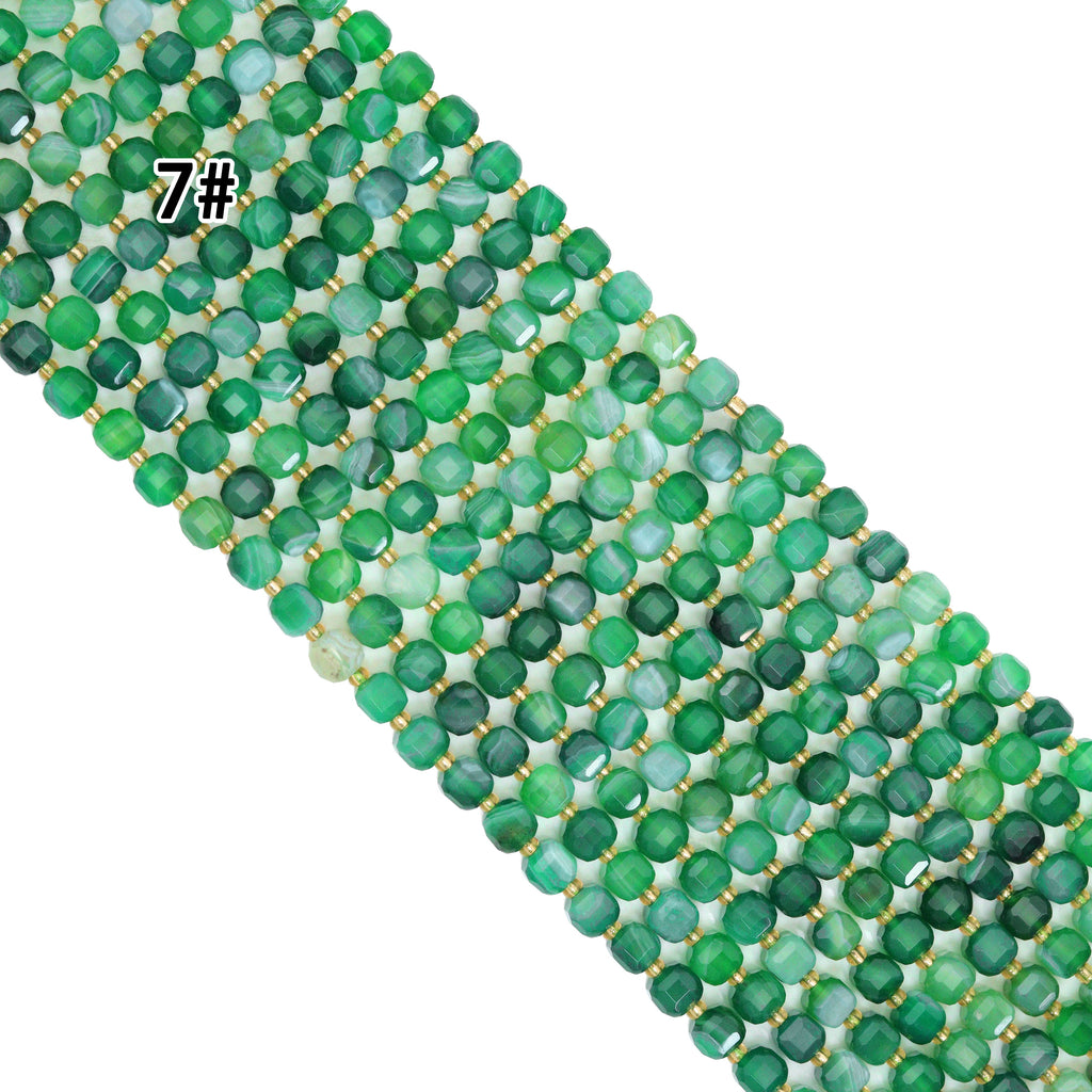 8mm Faceted Cube Jade Beads, Sku#U2246-2