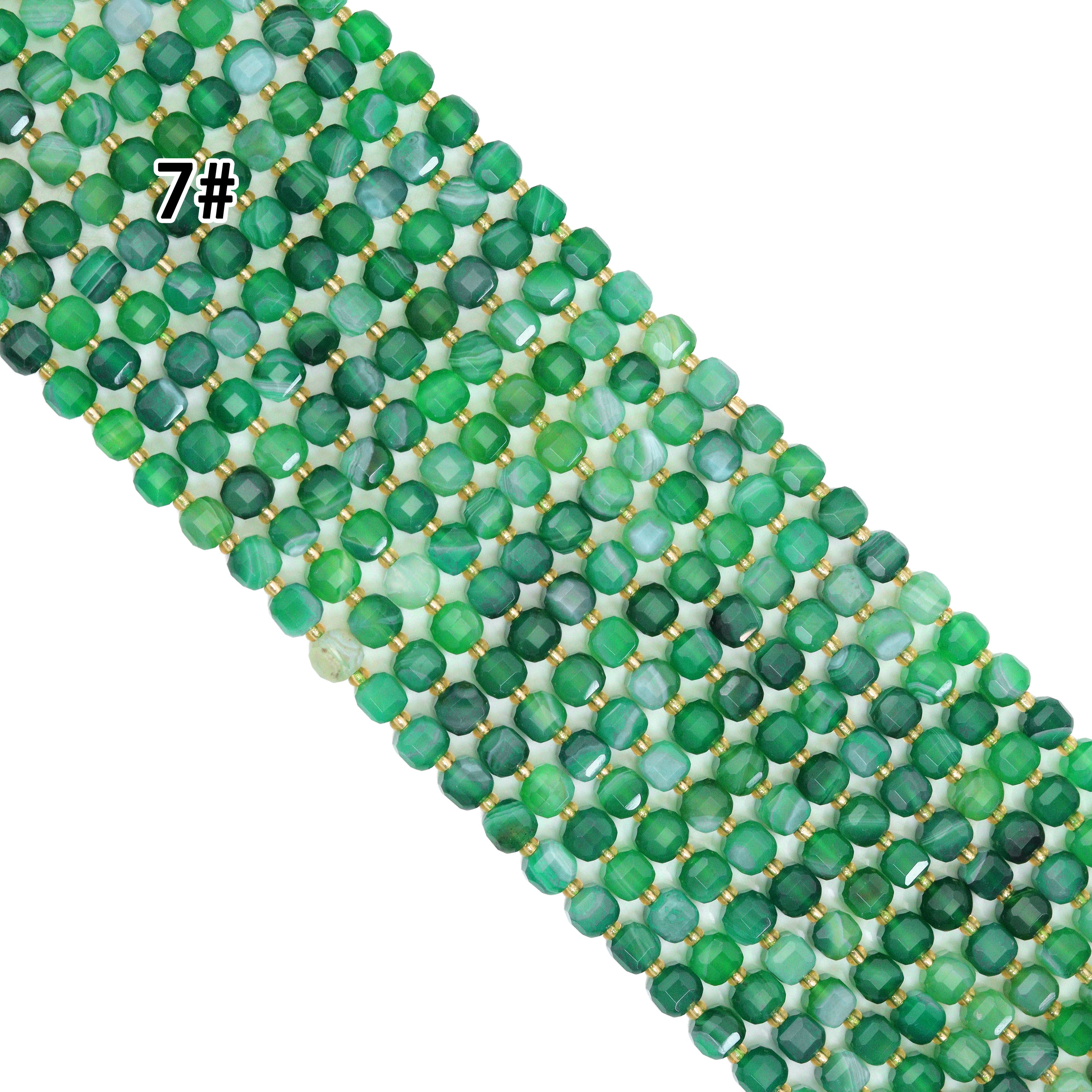 8mm Faceted Cube Jade Beads, Sku#U2246-2