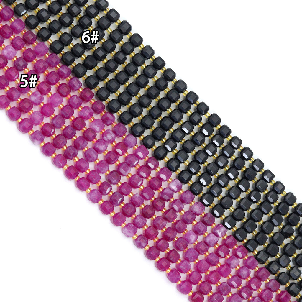 8mm Faceted Cube Jade Beads, Sku#U2246-2