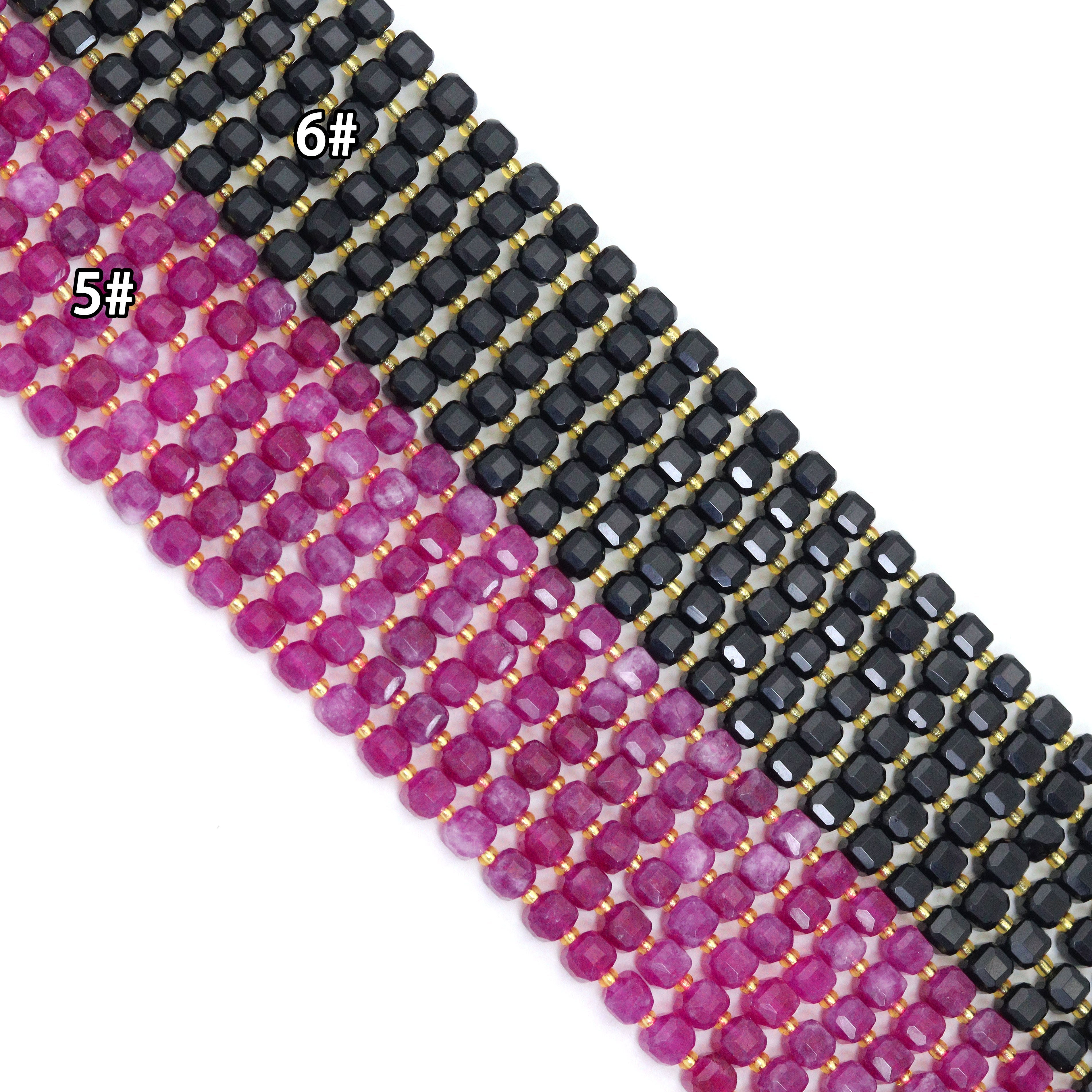 8mm Faceted Cube Jade Beads, Sku#U2246-2