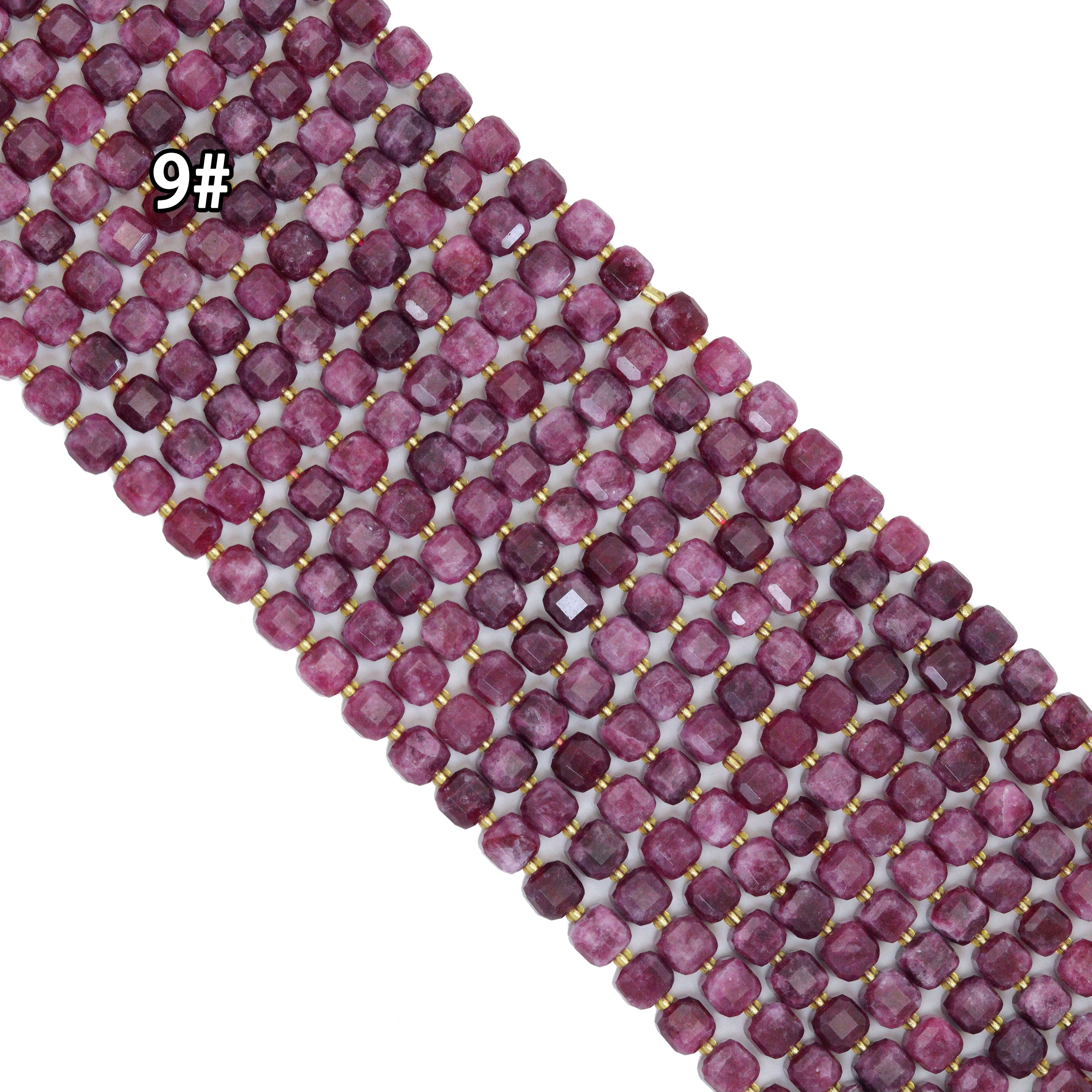 8mm Faceted Cube Jade Beads, Sku#U2246-2