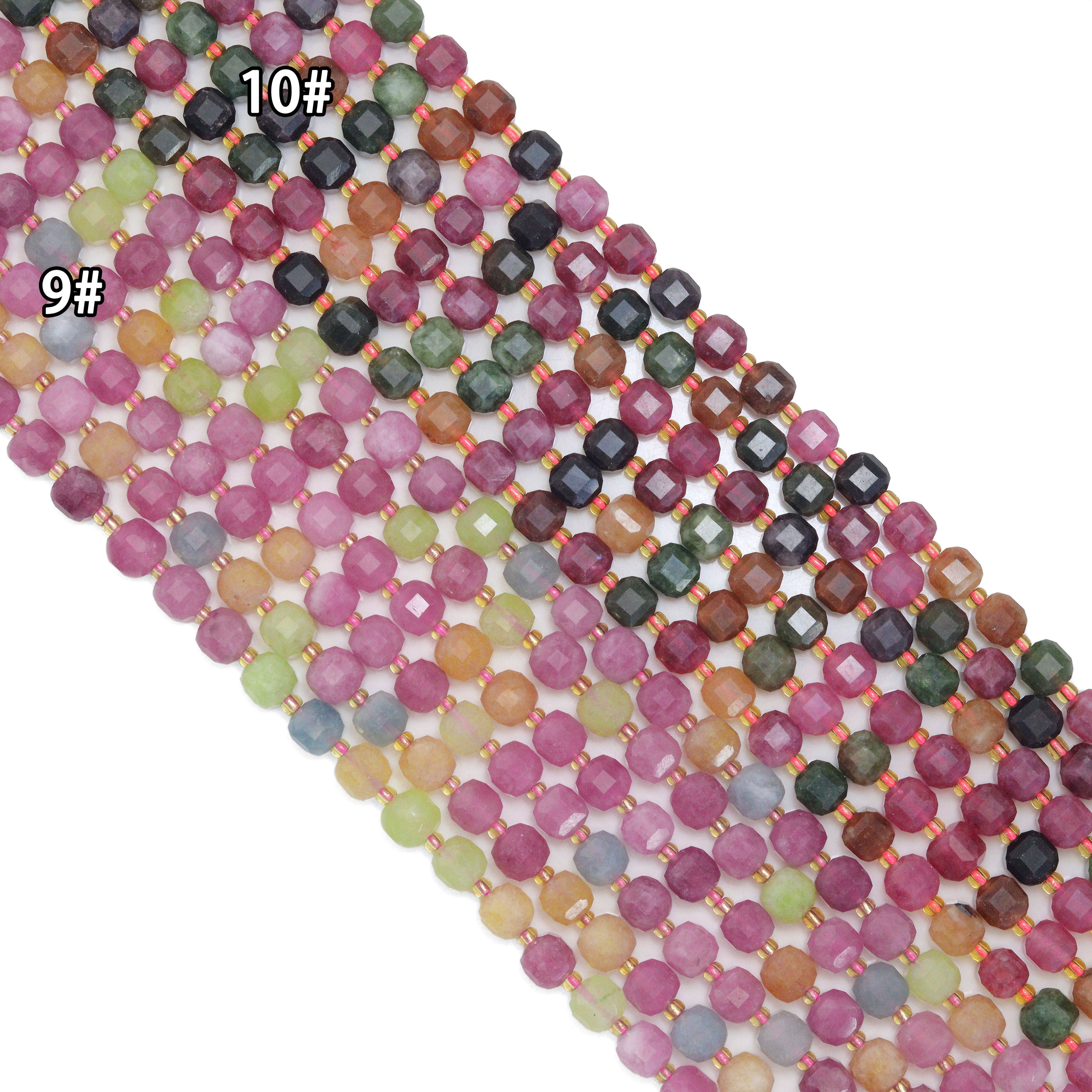 8mm Faceted Cube Jade Beads, Sku#U2246-2
