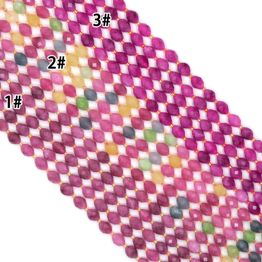 8x10mm Jade Faceted Rice Beads, Sku#U2308-2
