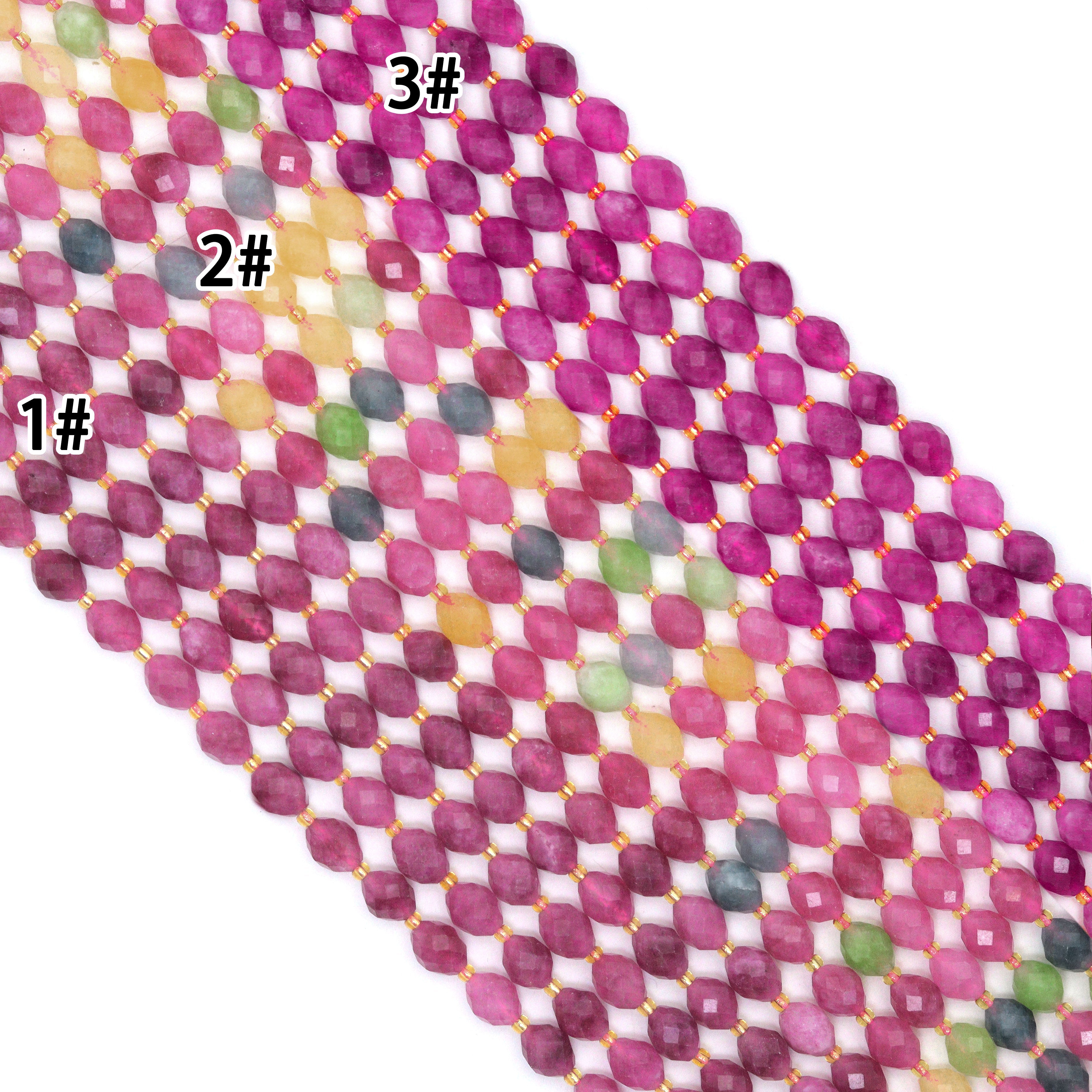 8x10mm Jade Faceted Rice Beads, Sku#U2308-2