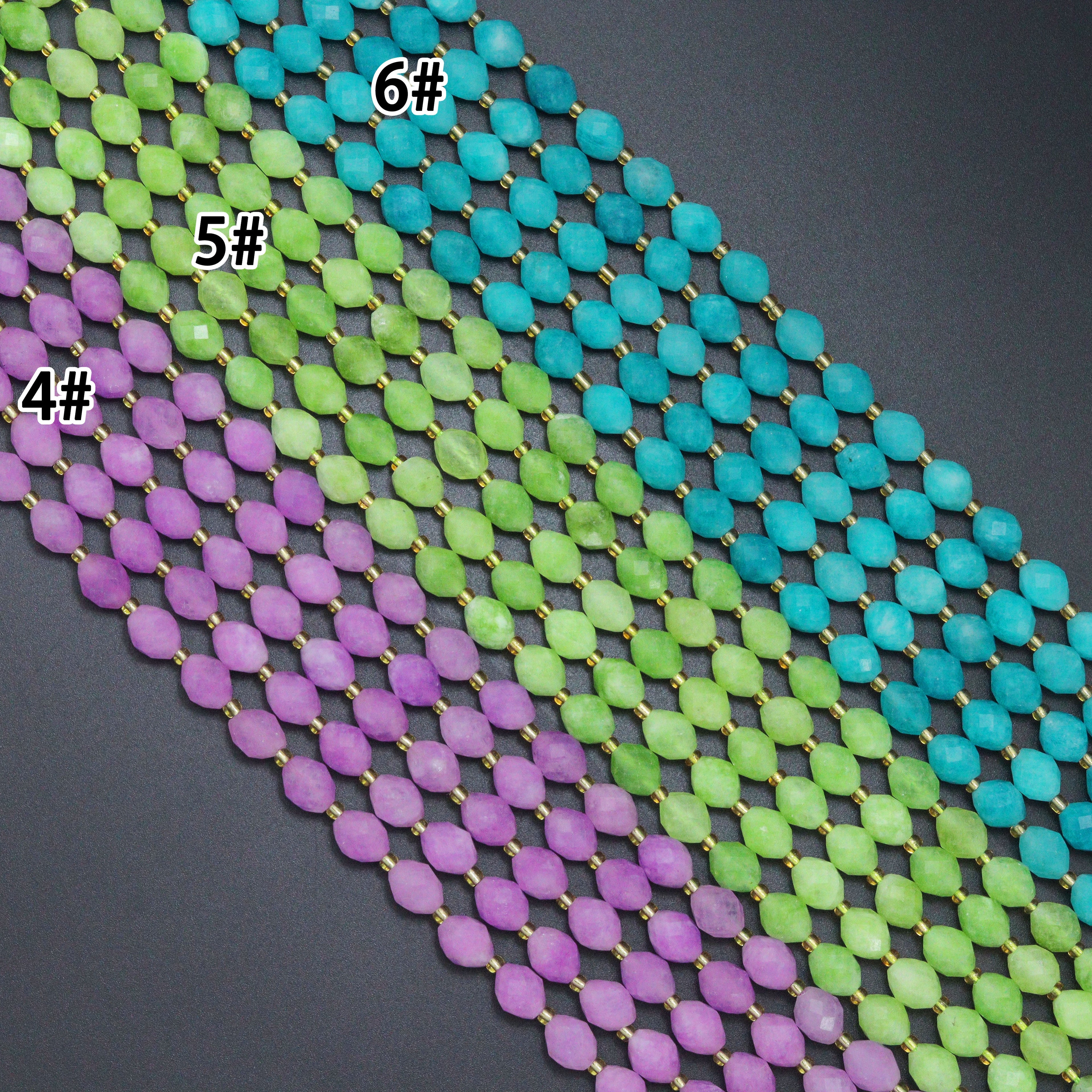 8x10mm Jade Faceted Rice Beads, Sku#U2308-2