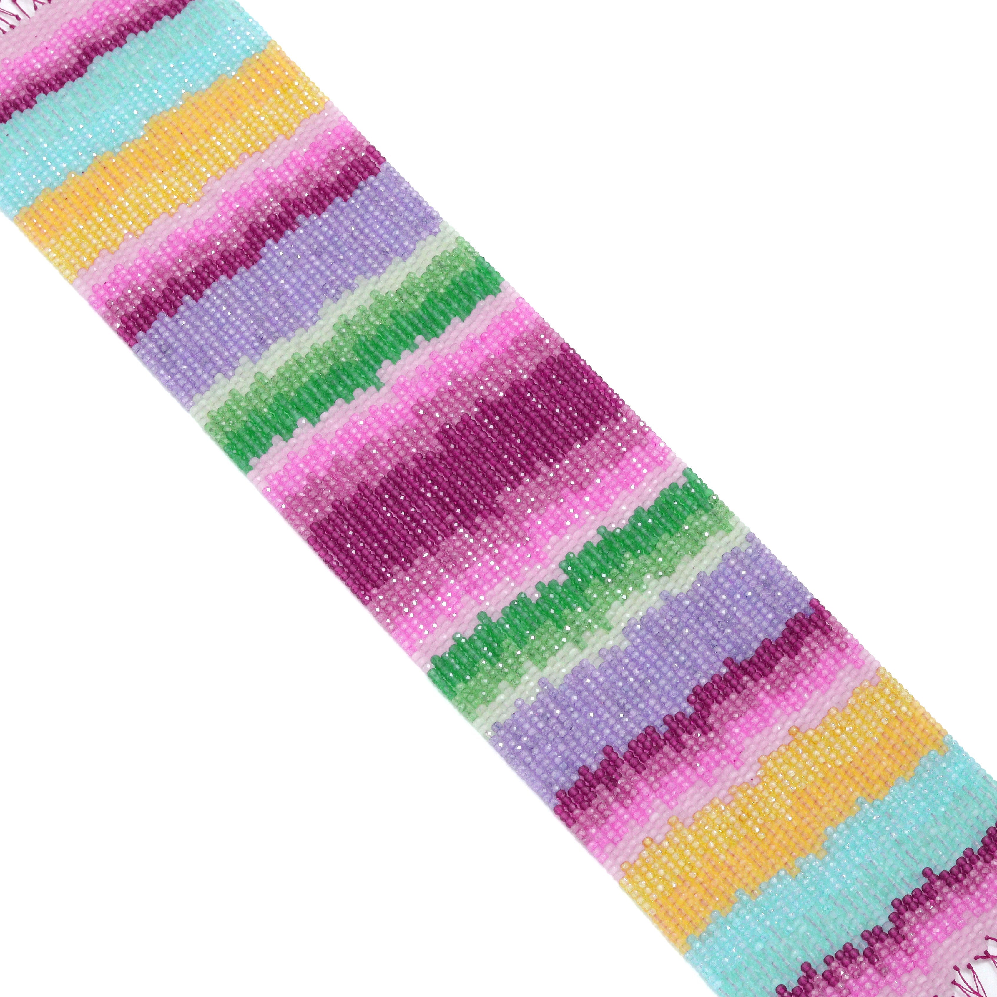 2x3mm Multicolor CZ with Cat's Eye Rondelle Faceted Beads, Sku#U2326
