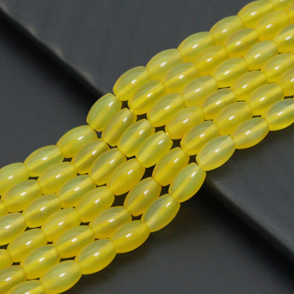6x9mm Bright Yellow Rice Shape Agate, Sku#U2347