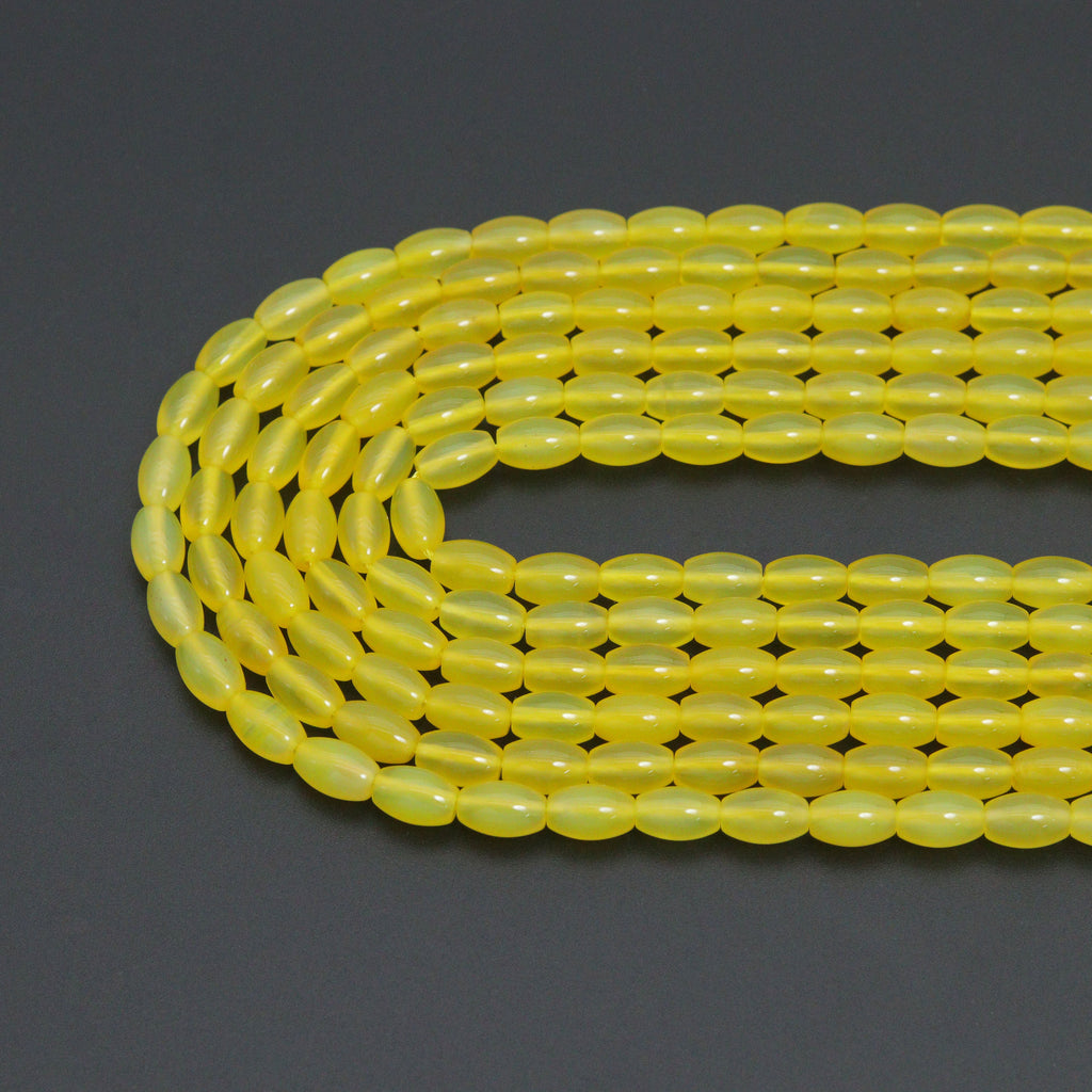 6x9mm Bright Yellow Rice Shape Agate, Sku#U2347