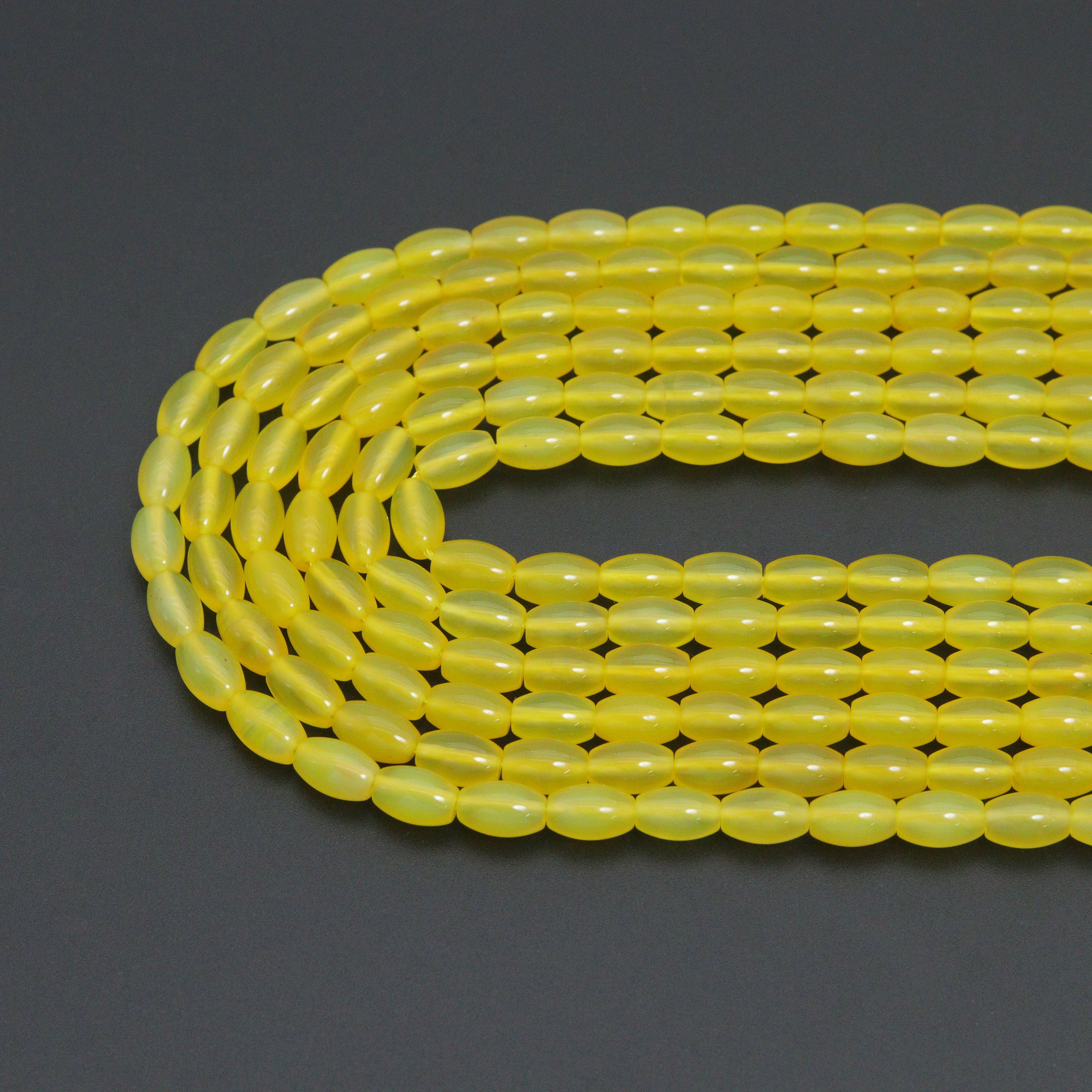 6x9mm Bright Yellow Rice Shape Agate, Sku#U2347