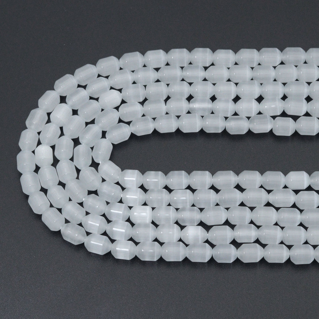Natural Cat’s Eye Barrel Beads 8x10mm, 16inch full strands, sku#U2362