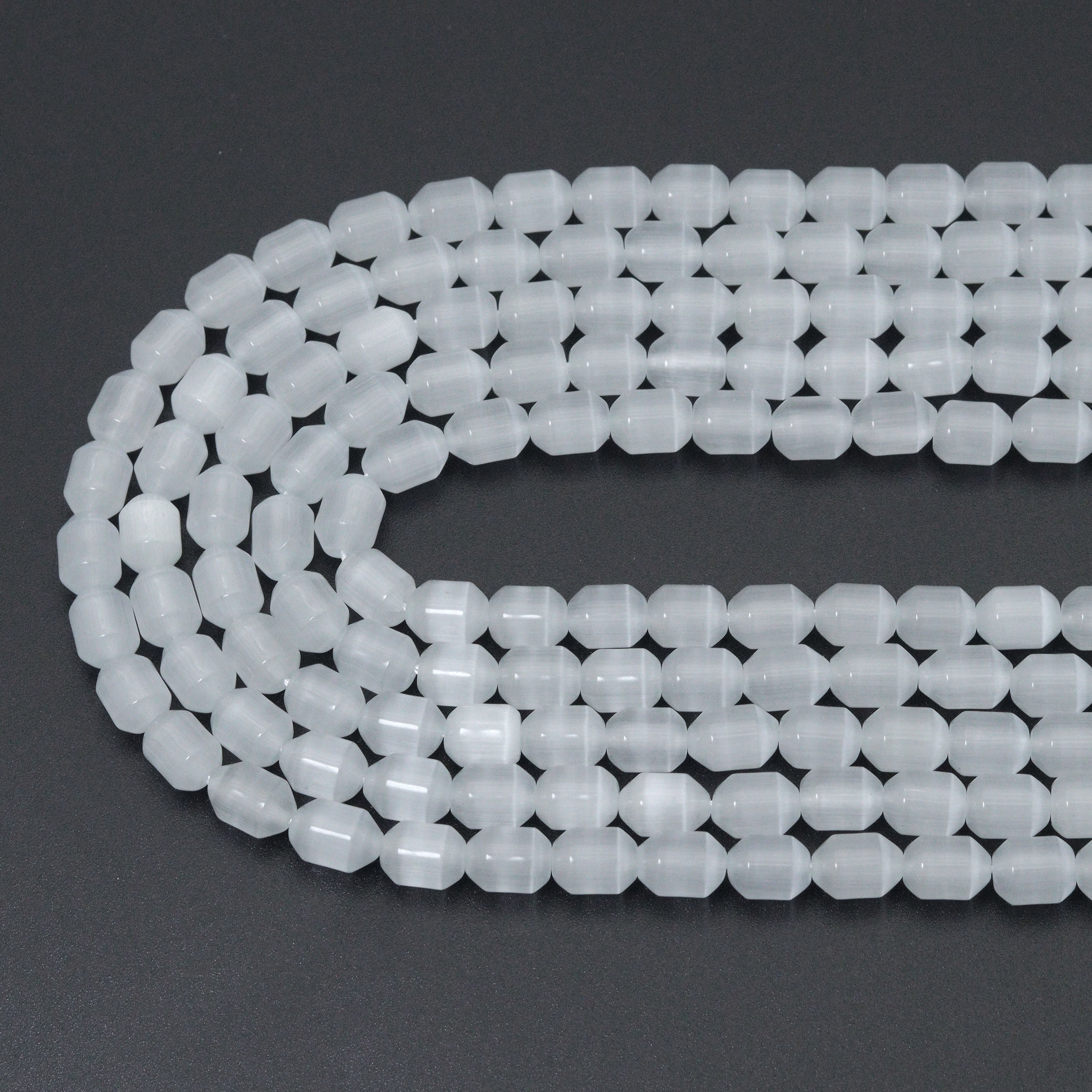 Natural Cat’s Eye Barrel Beads 8x10mm, 16inch full strands, sku#U2362