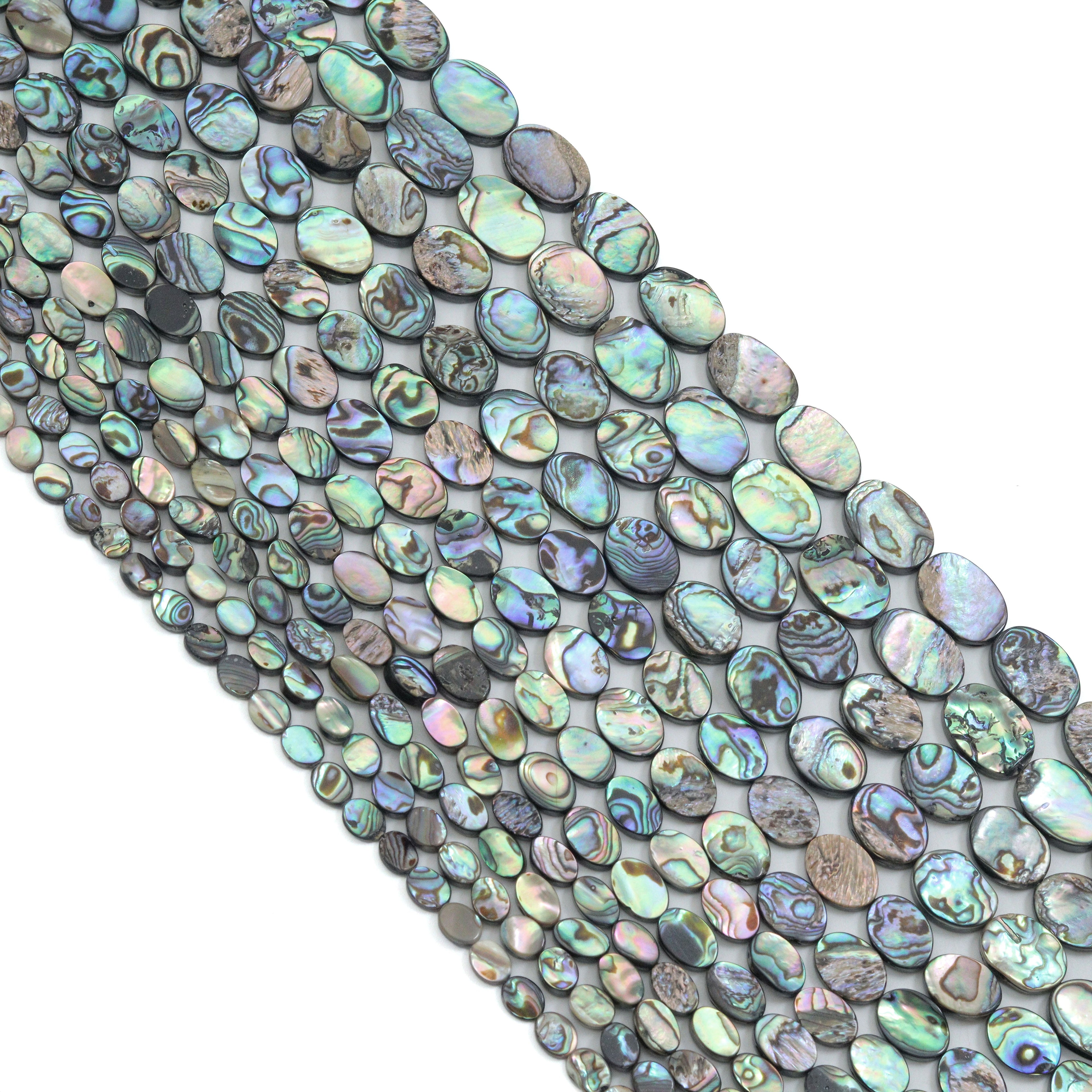 High Quality Natural Abalone Oval Shell beads, Wholesale Gemstone Beads, Oval Abalone Beads, 16inch strand, U2408c
