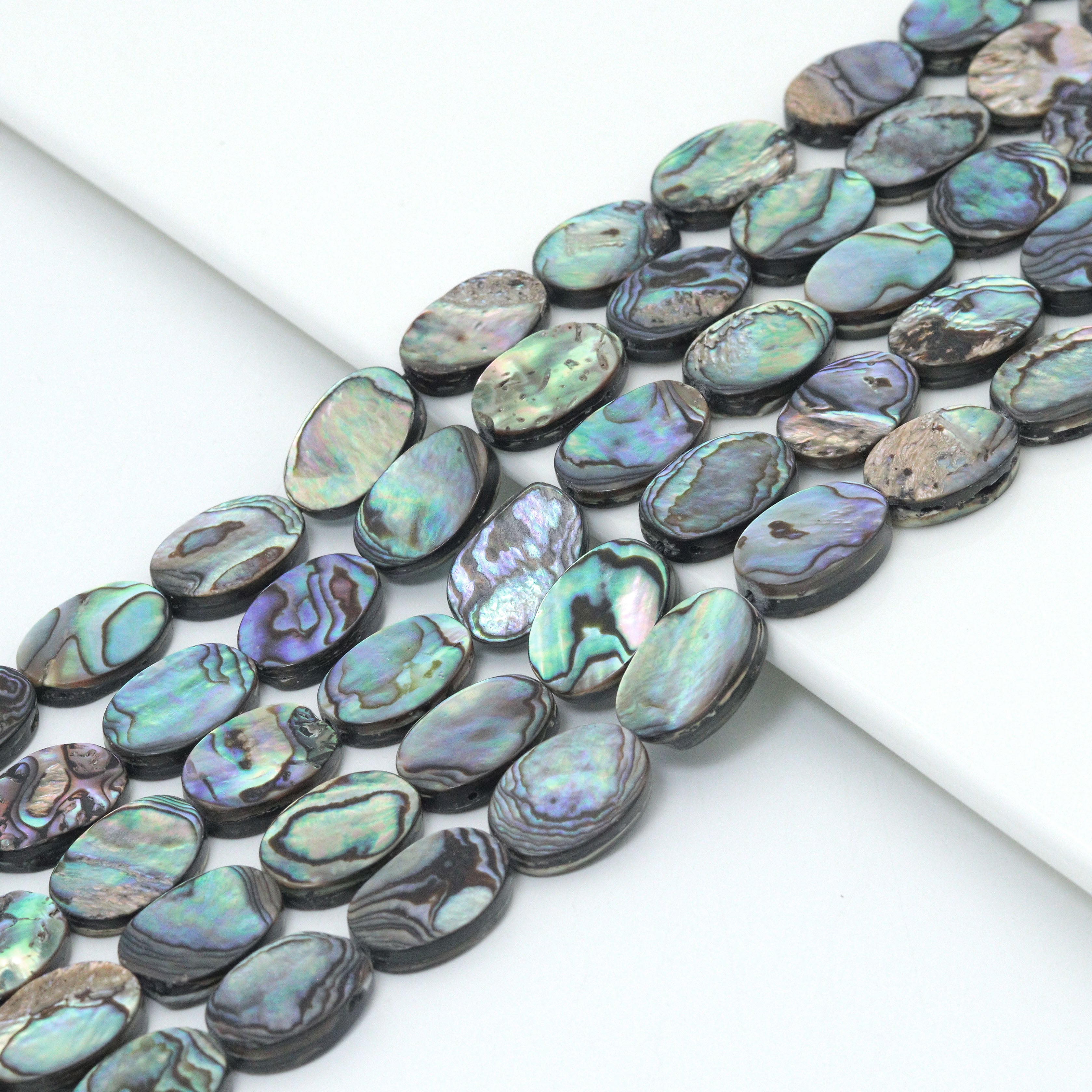 High Quality Natural Abalone Oval Shell beads, Wholesale Gemstone Beads, Oval Abalone Beads, 16inch strand, U2408c