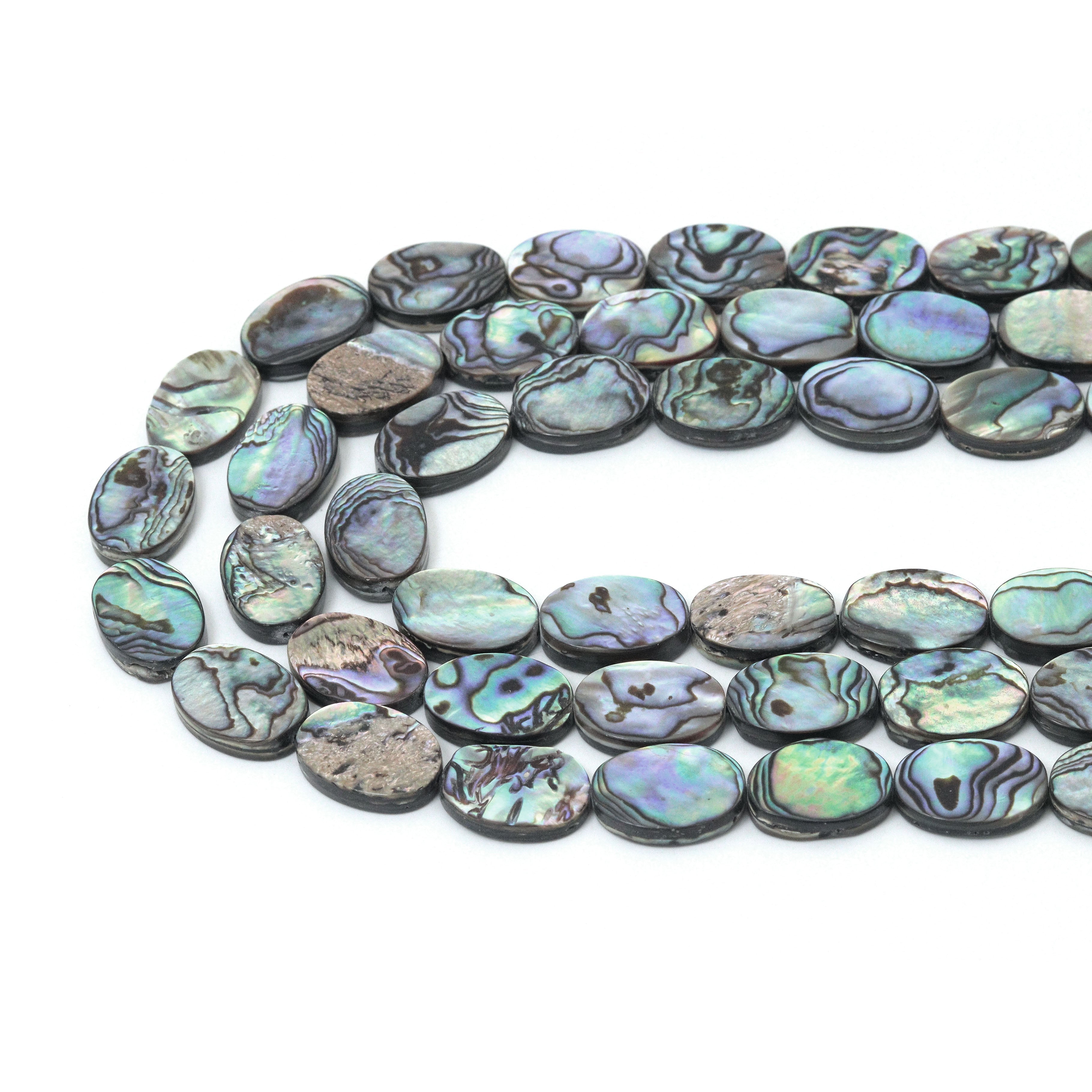 High Quality Natural Abalone Oval Shell beads, Wholesale Gemstone Beads, Oval Abalone Beads, 16inch strand, U2408c