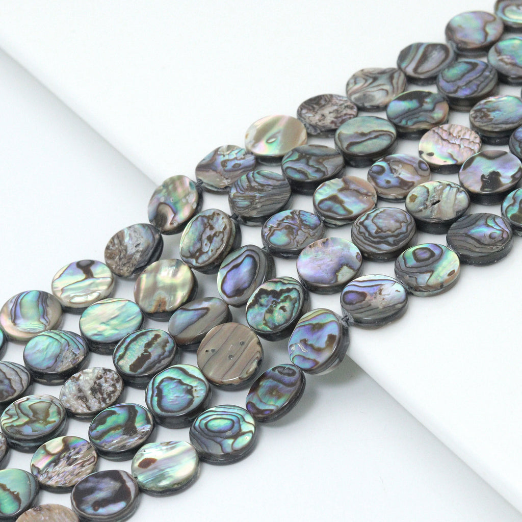 High Quality Natural Abalone Coin Shape Shell beads, Wholesale Gemstone Beads, Coin Abalone Beads, 16inch strand, U2409