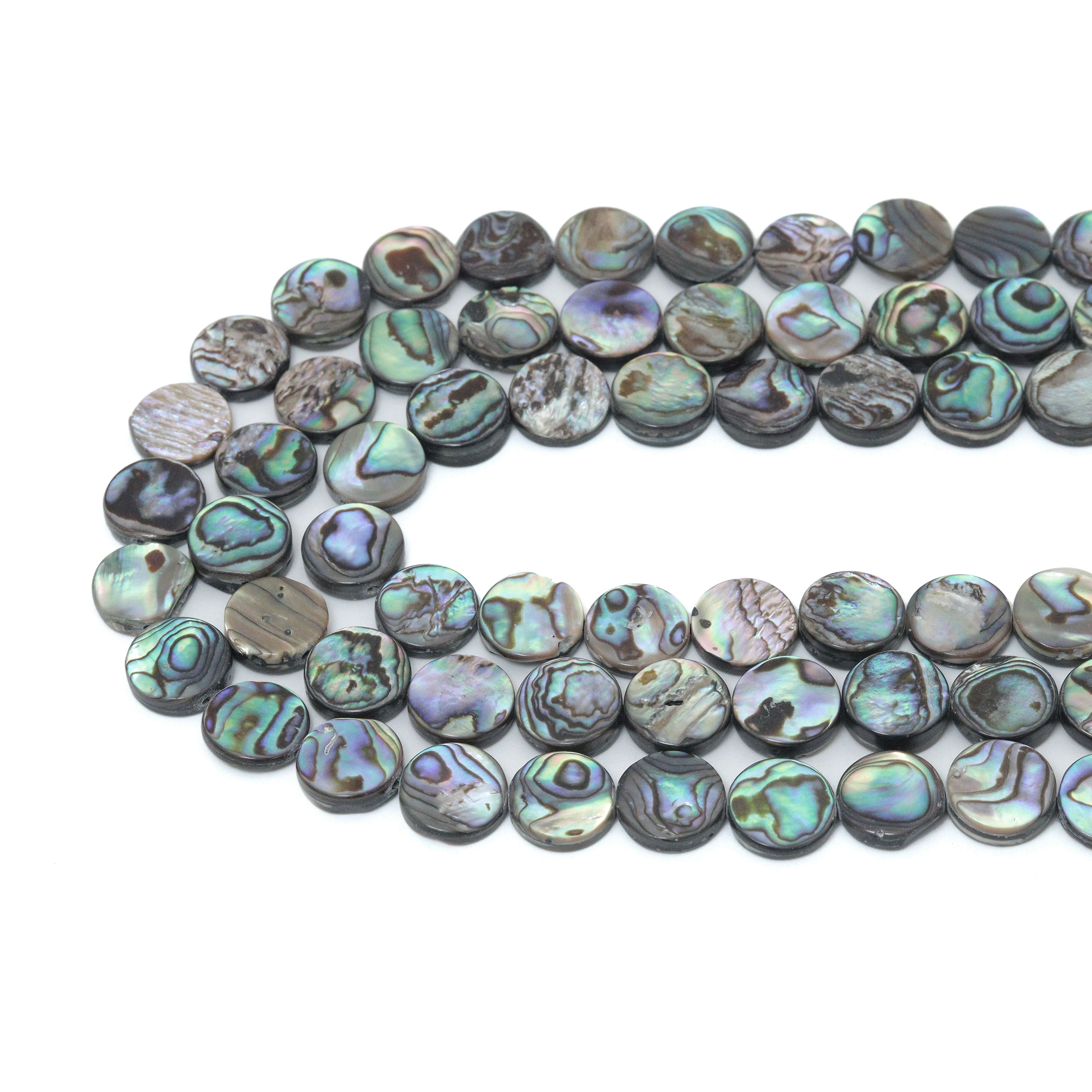 High Quality Natural Abalone Coin Shape Shell beads, Wholesale Gemstone Beads, Coin Abalone Beads, 16inch strand, U2409