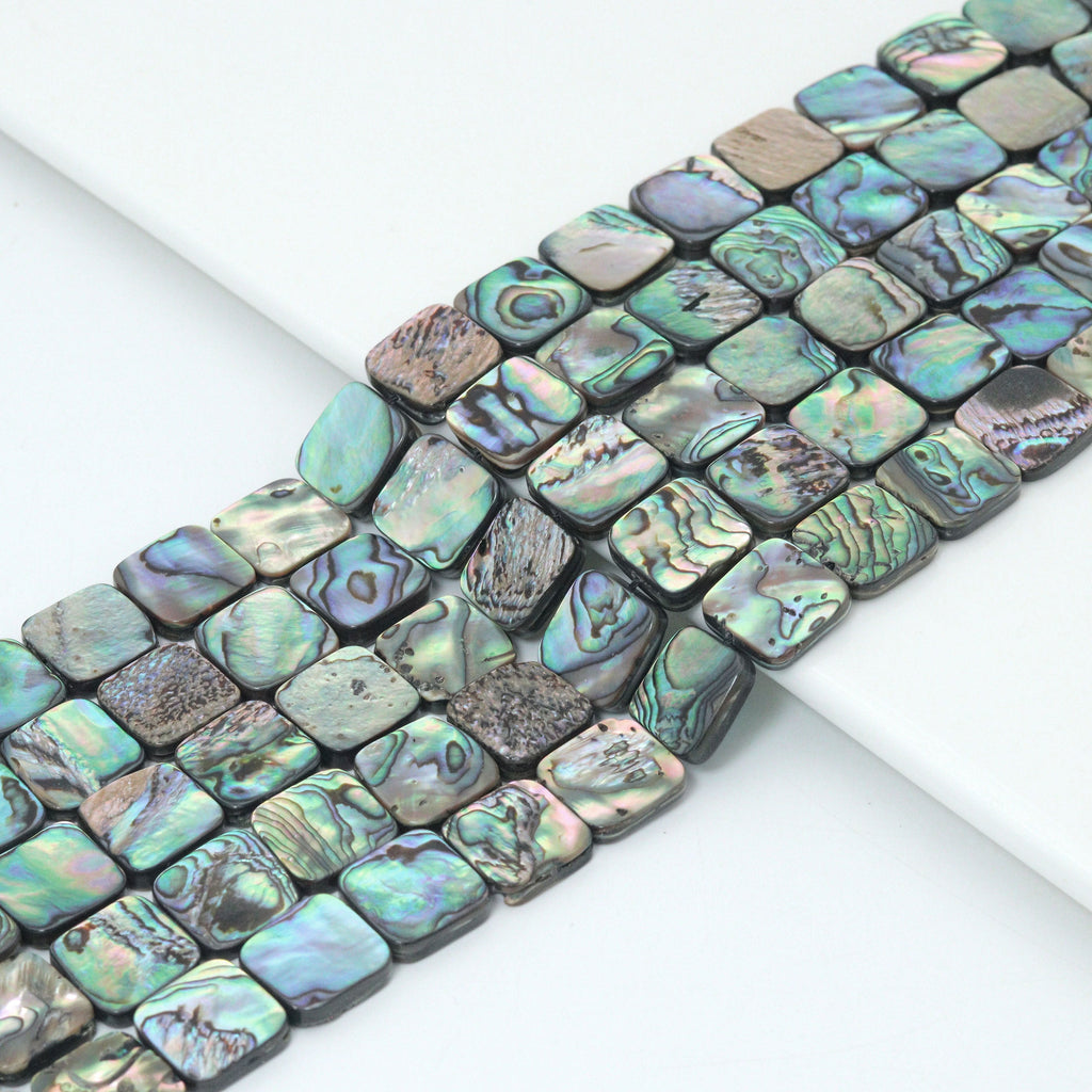 High Quality Natural Abalone Square Shape Shell beads, Wholesale Gemstone Beads, 16inch strand, U2410