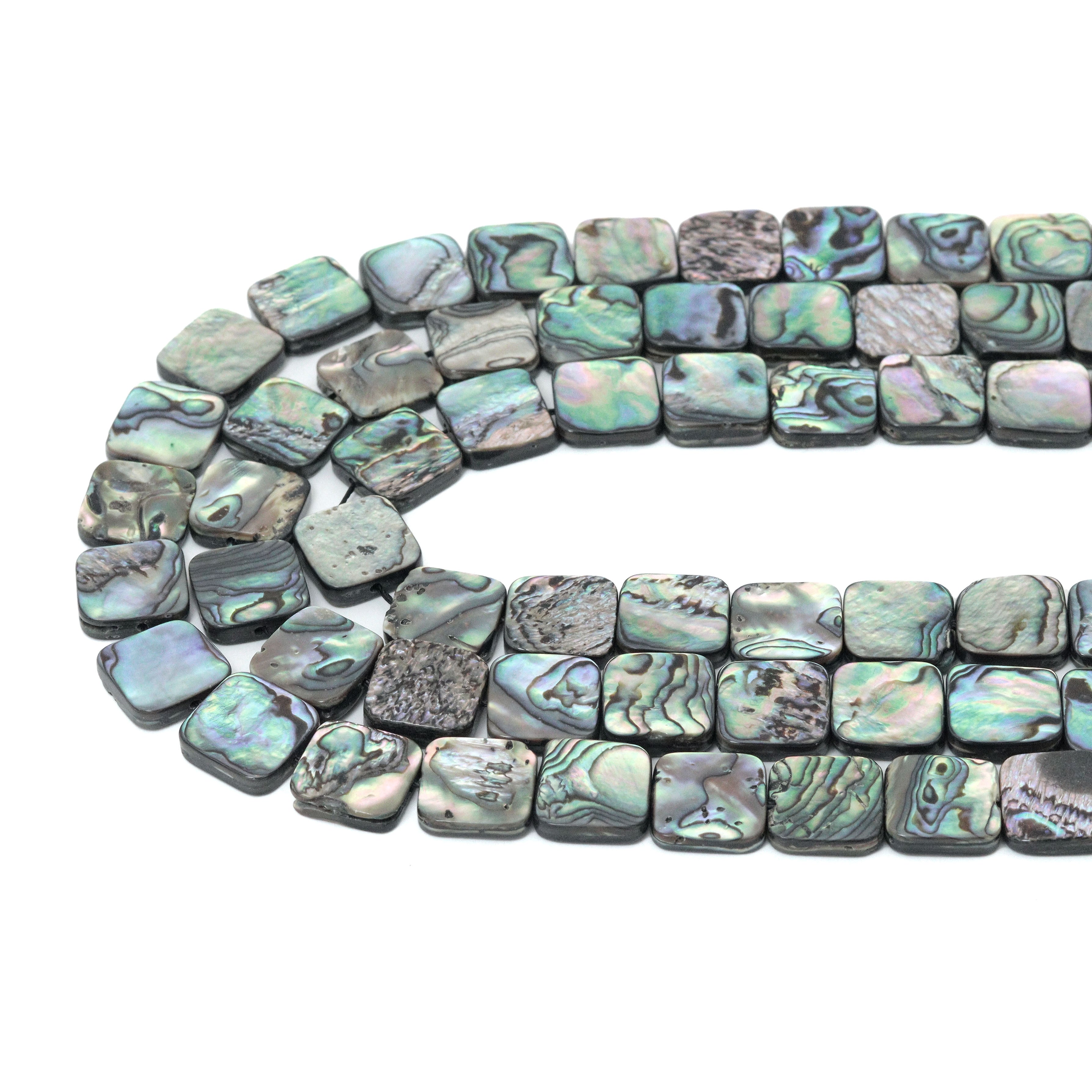 High Quality Natural Abalone Square Shape Shell beads, Wholesale Gemstone Beads, 16inch strand, U2410