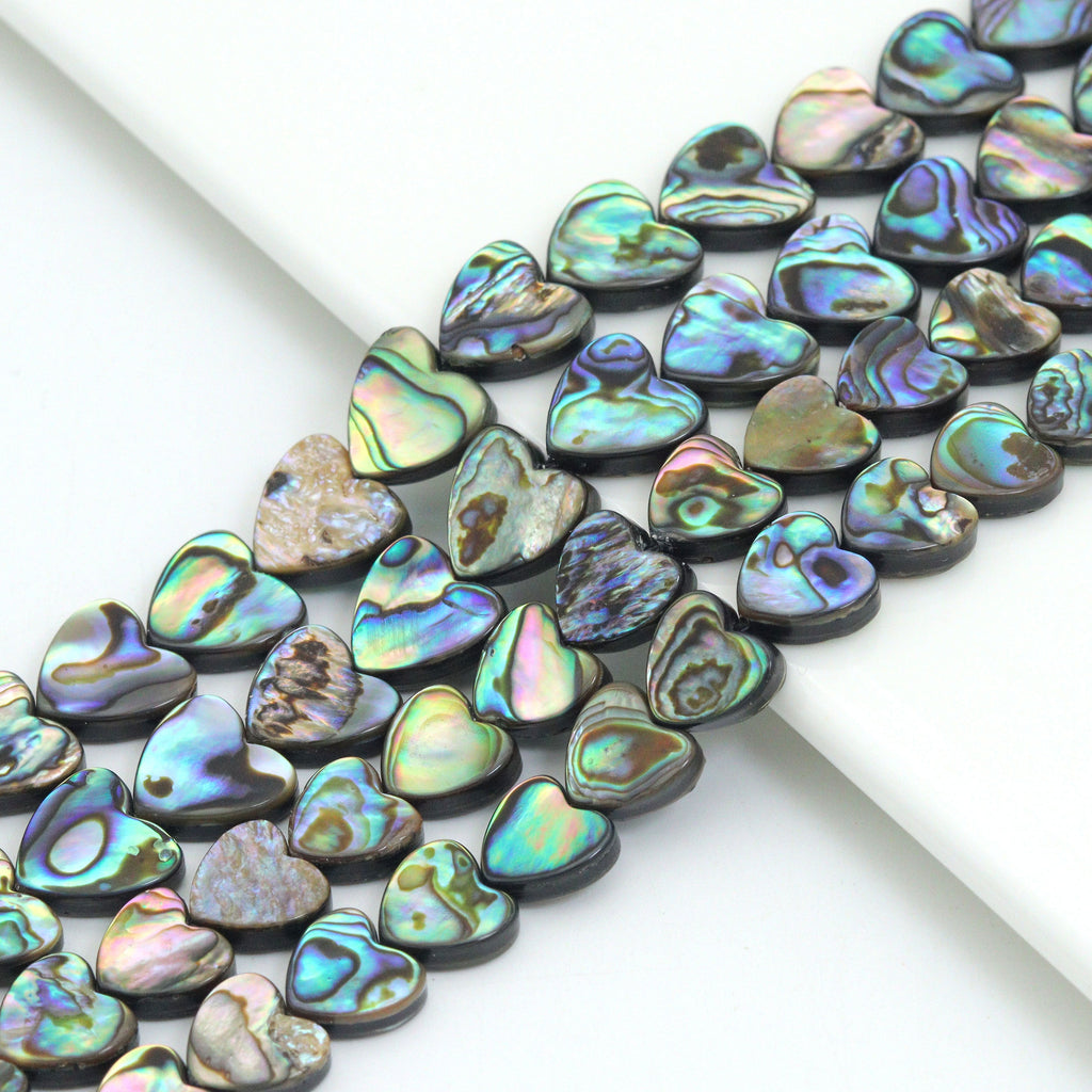 High Quality Natural Abalone Heart Shell beads, Wholesale Gemstone Beads, Heart Abalone Beads, 16inch strand,Sku#U2411