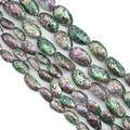 High Qulaity Natural Iridescent Abalone puffy Oval Beads, 16inch full strand, sku#U2412