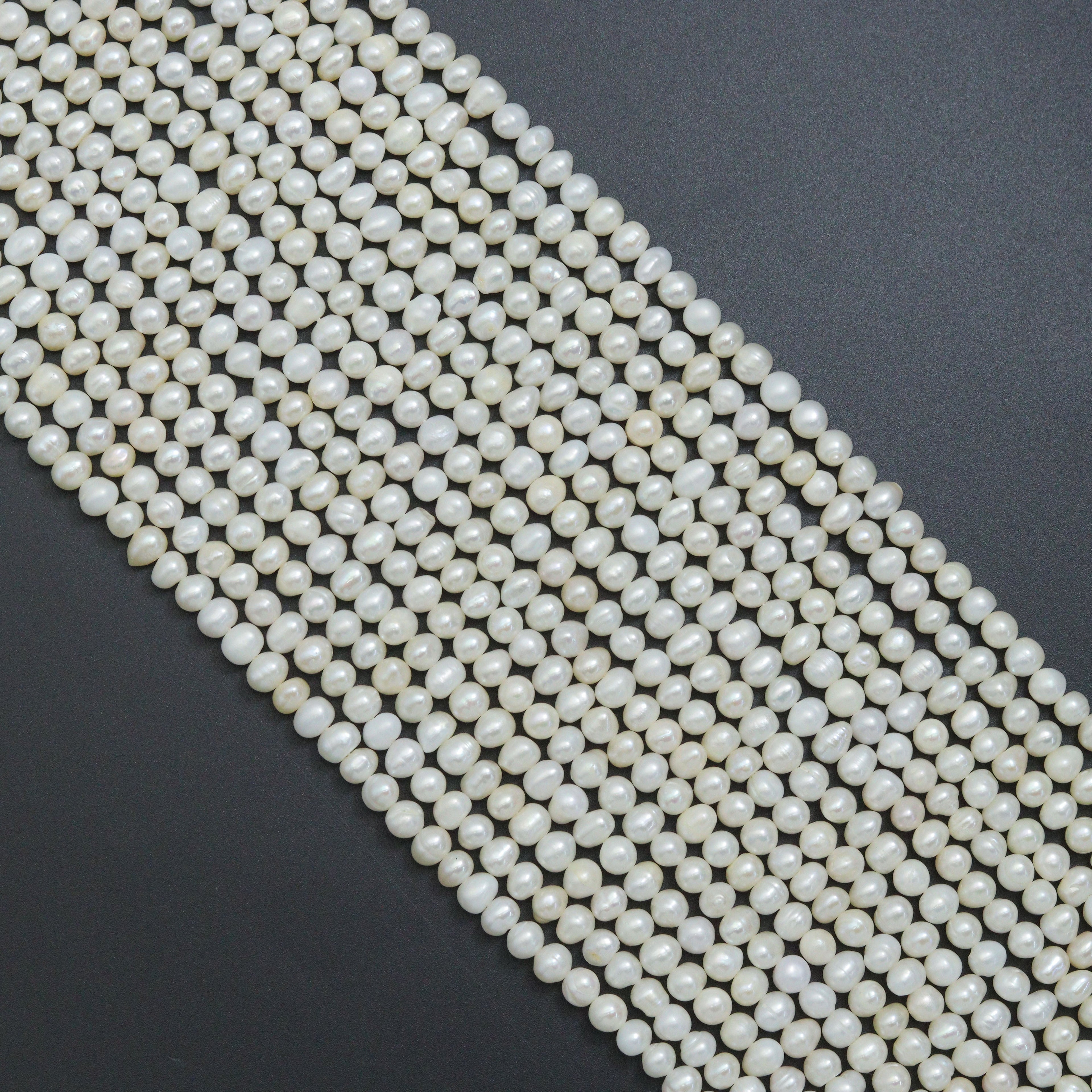 6-7mm Quality Natural Potato Freshwater Pearl Beads, Sku#U2420