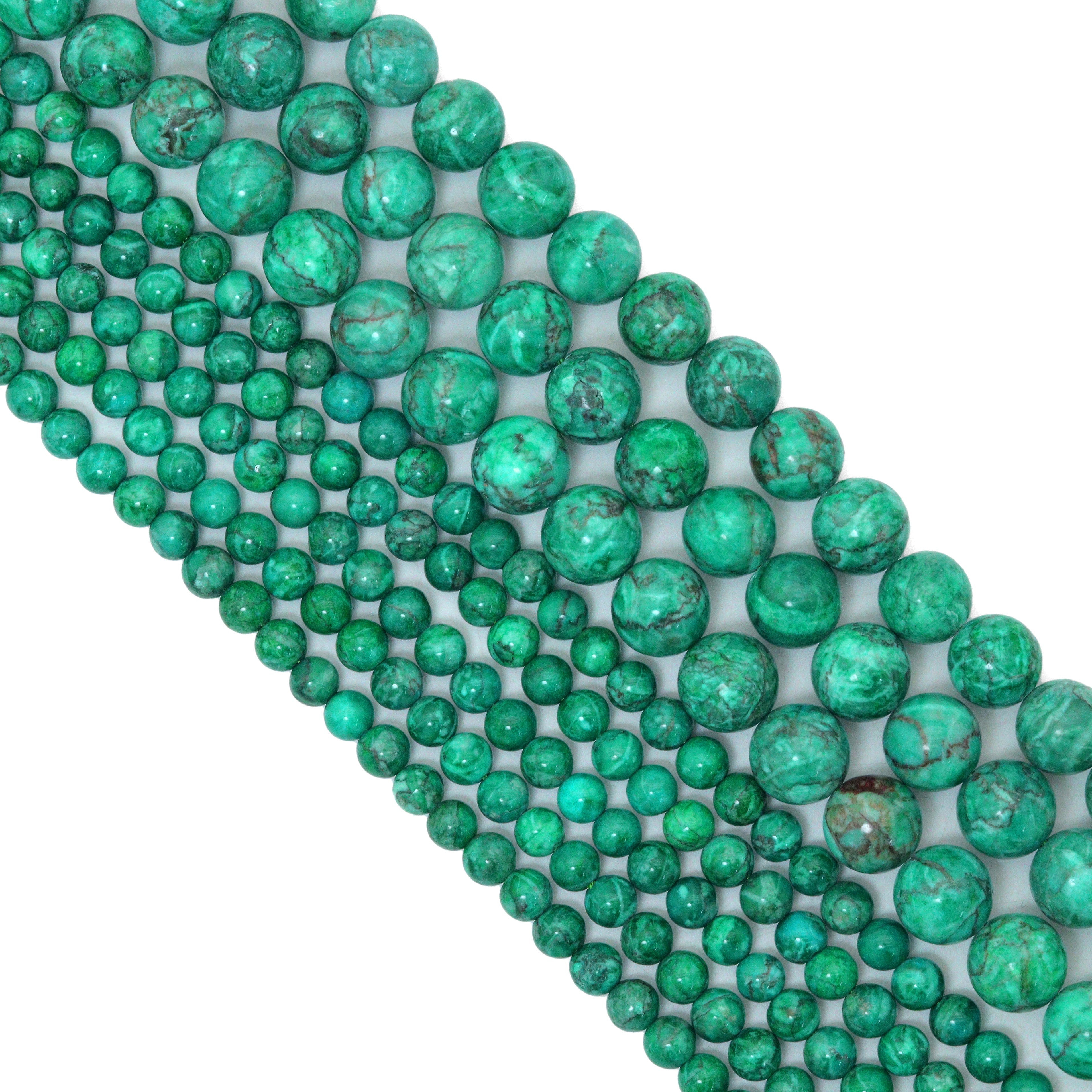 Smooth Round Africa Turquoise beads, 6mm/8mm/10mm/12mm Blue Green Gemstone beads, Africa Turqoise beads, 15.5inch strand, SKU#U268
