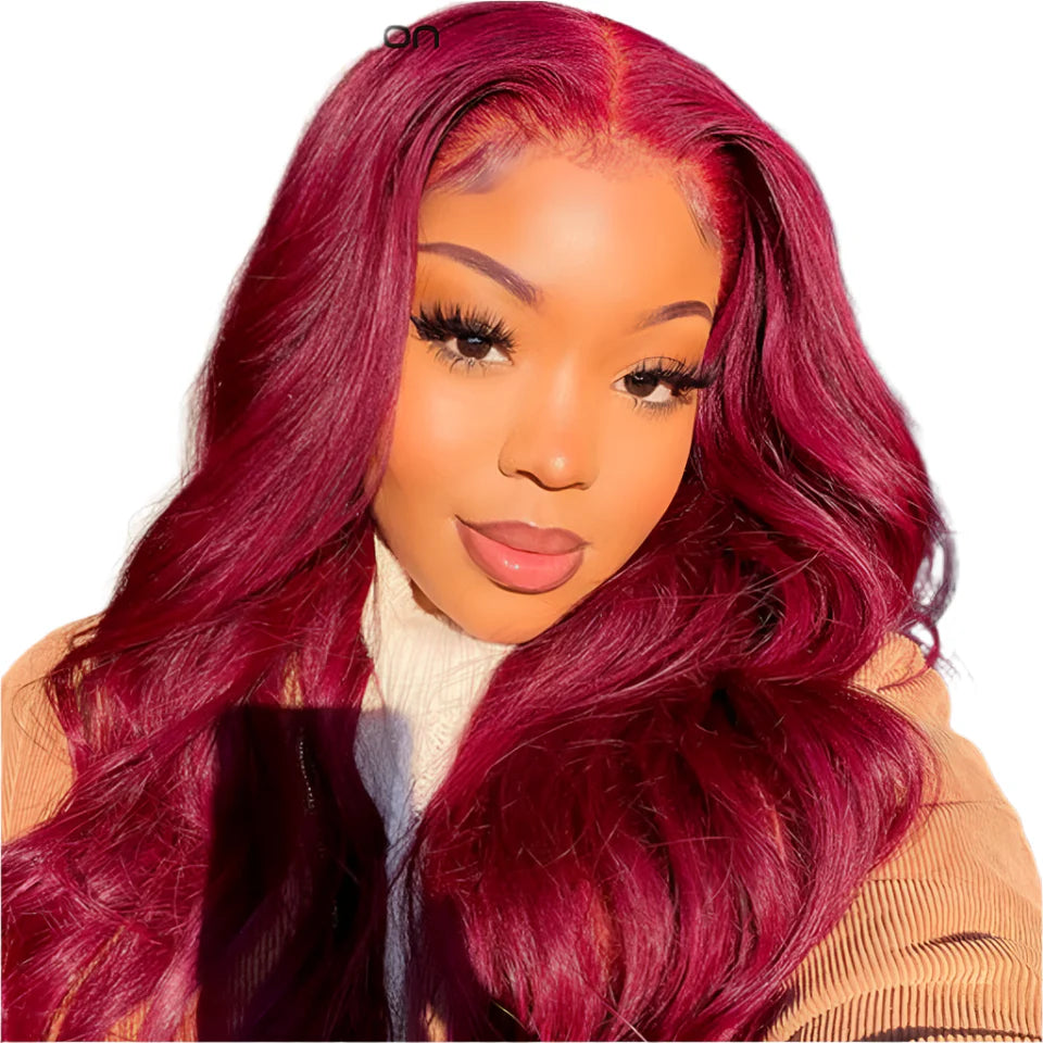 Mèches Brésiliennes Body Wave | Extensions de Cheveux Humains Rouge Bordeaux (Lots de 1/3/4 Pièces)