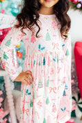 Robe tournante à manches longues et poche « Very Merry »