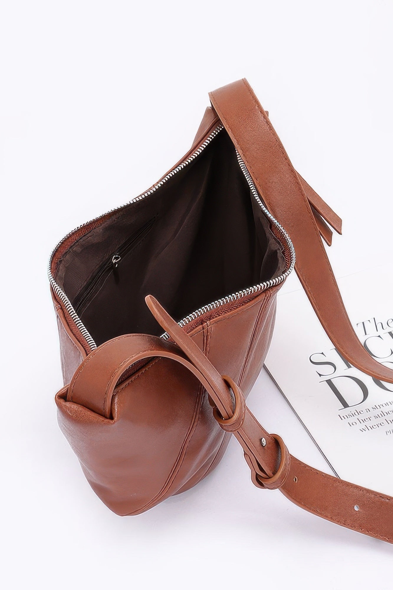 Faux Leather Croissant Bag