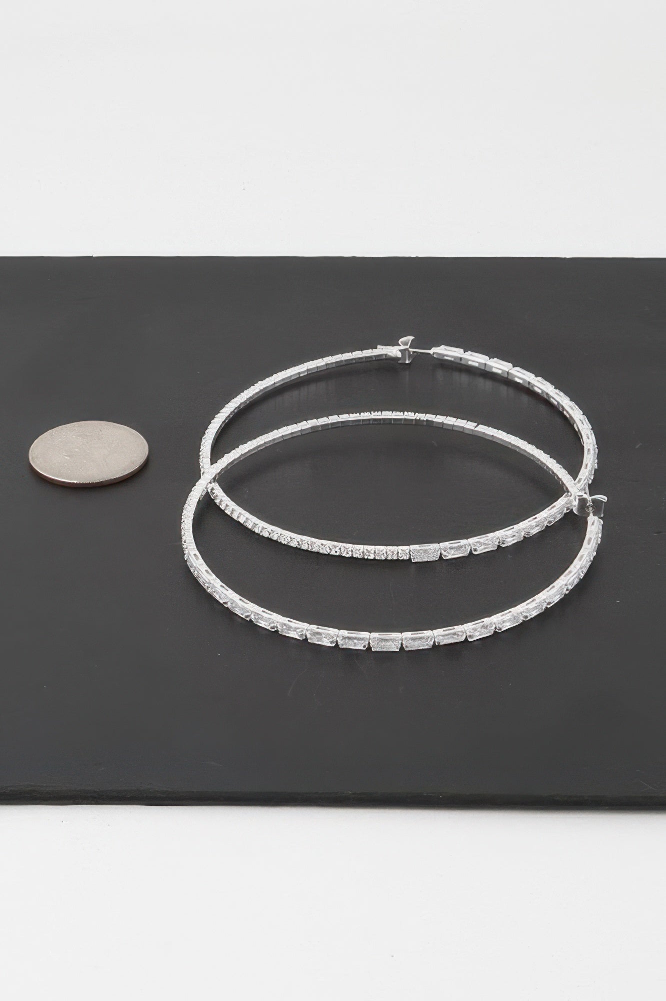 Large Rhinestone Hoop Earrings