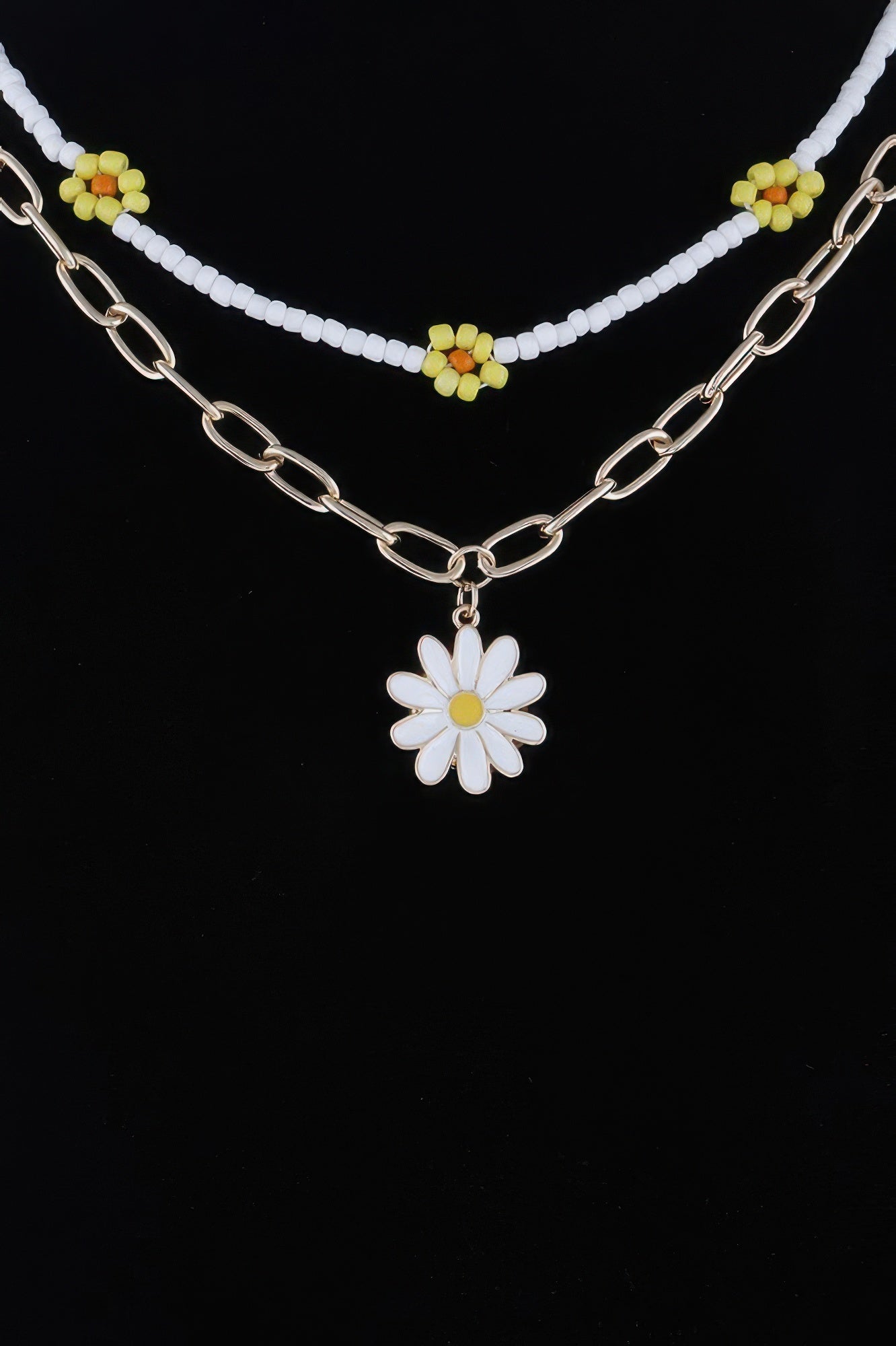 Multi Flower Charms Necklace