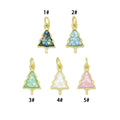 Abalone Mother of Pearl Cedar Tree Charm Pendant, Tree Charm, Sku#WL29