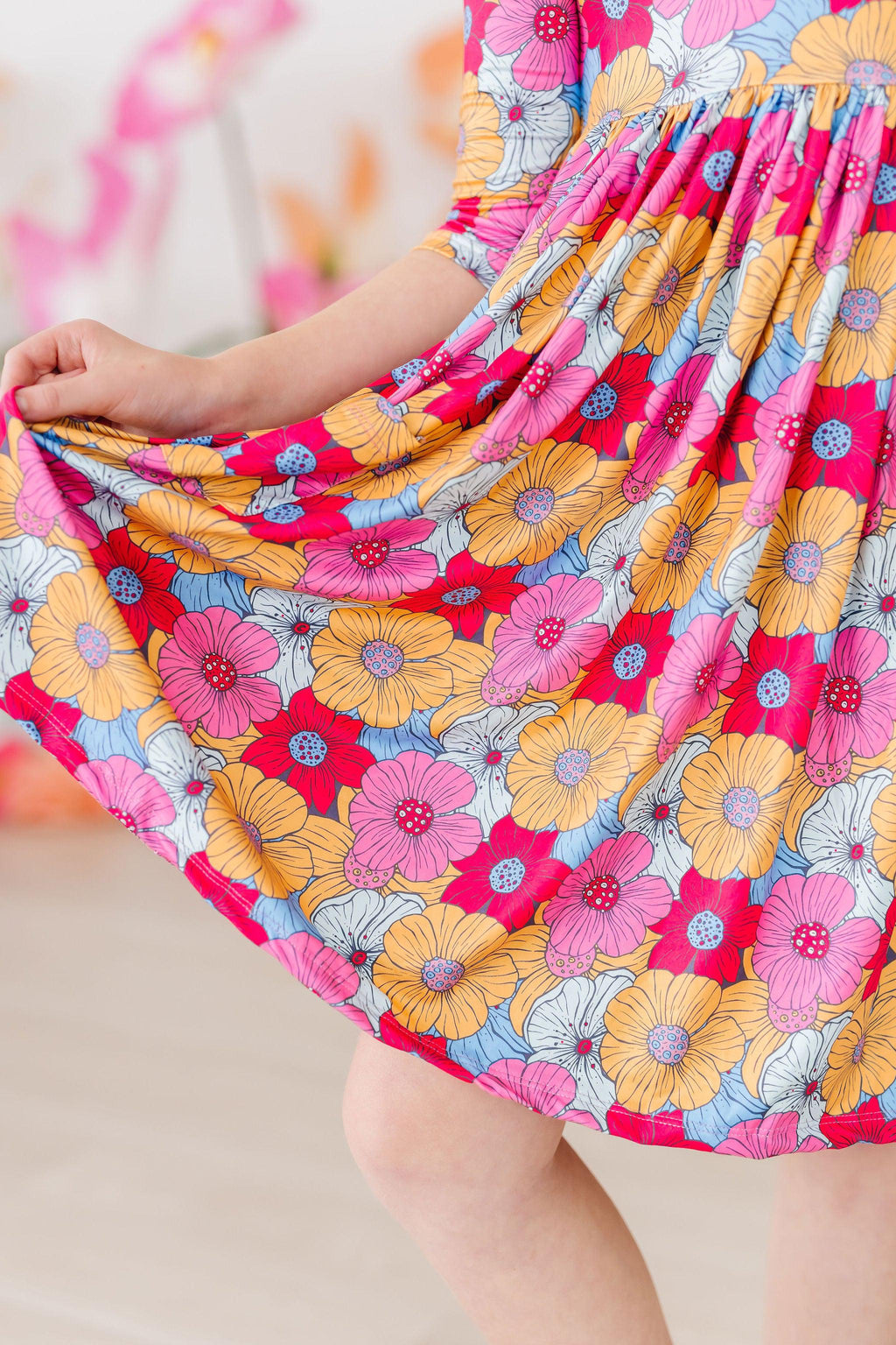 SOLDES Robe tourbillonnante à manches 3/4 et poches Wonderland Floral