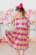 SOLDES Robe tourbillonnante à manches 3/4 et poches Wonderland Floral