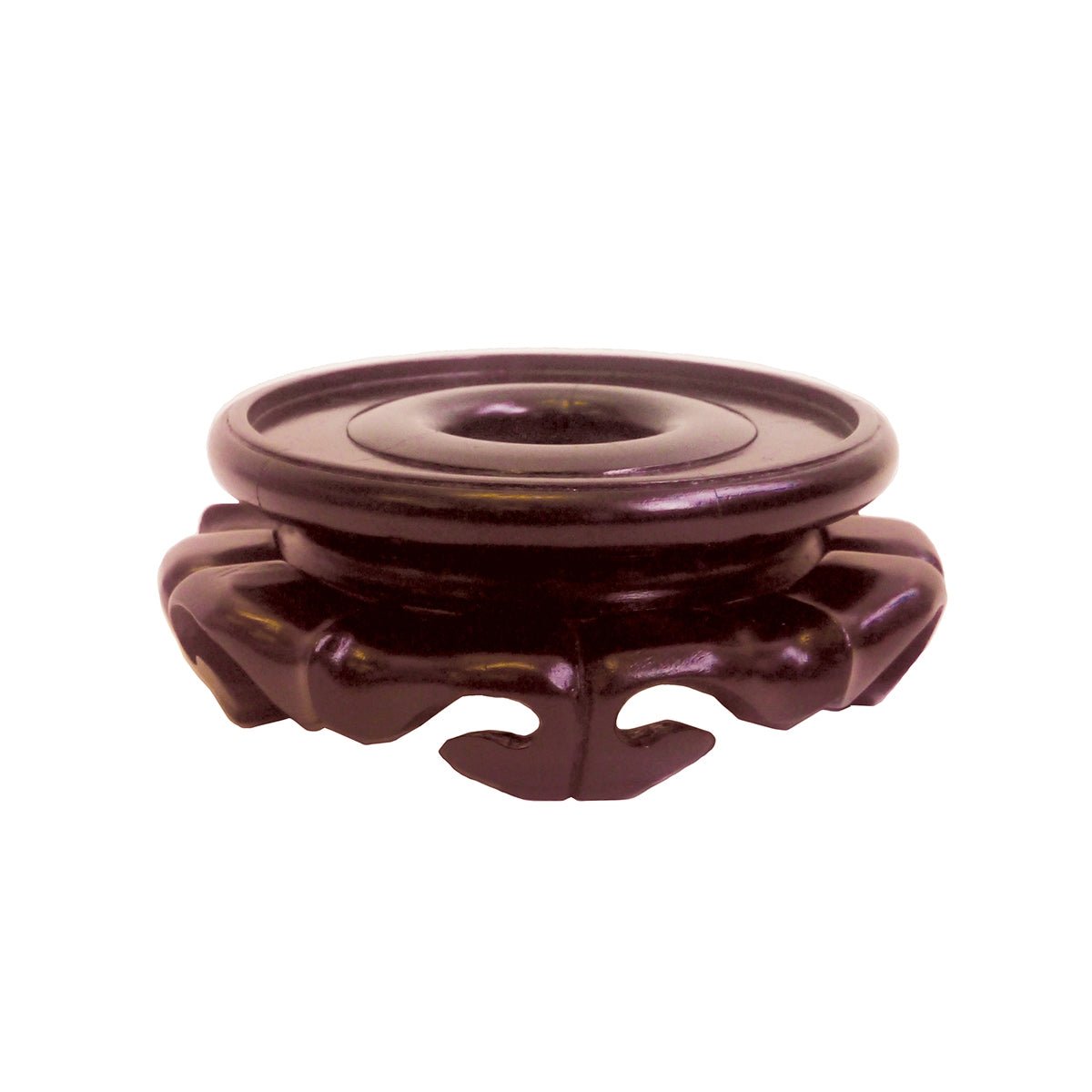 Wooden Bowl Stand - Carved Home Decor Display Base 4"
