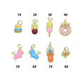 Enamel Cake, Doughnut, Horse, Ice cream, Flip Flops, mushroom Charm Pendant,Sku#Y1046