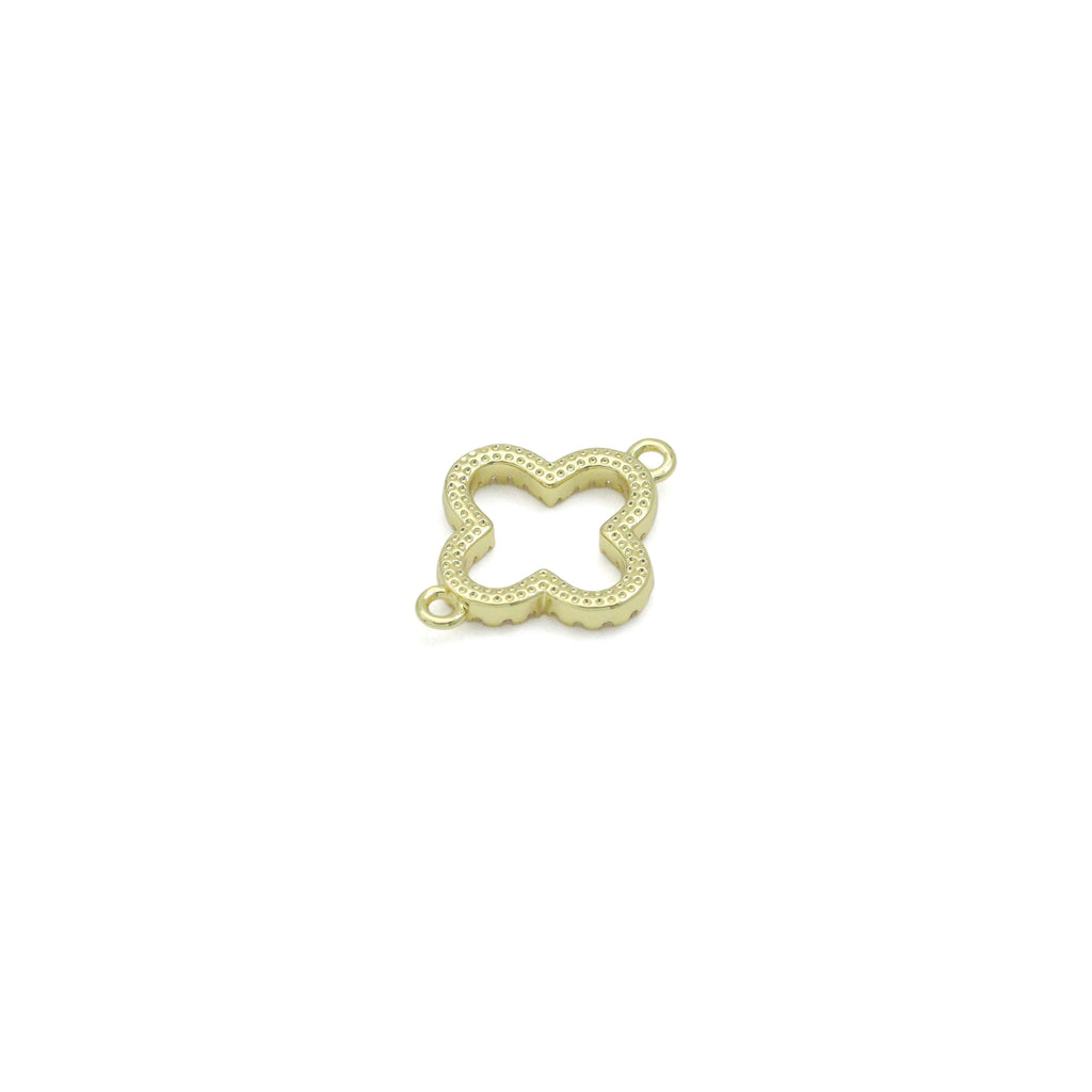 CZ Pave Gold Flower Coonector charm, Sku#Y1062
